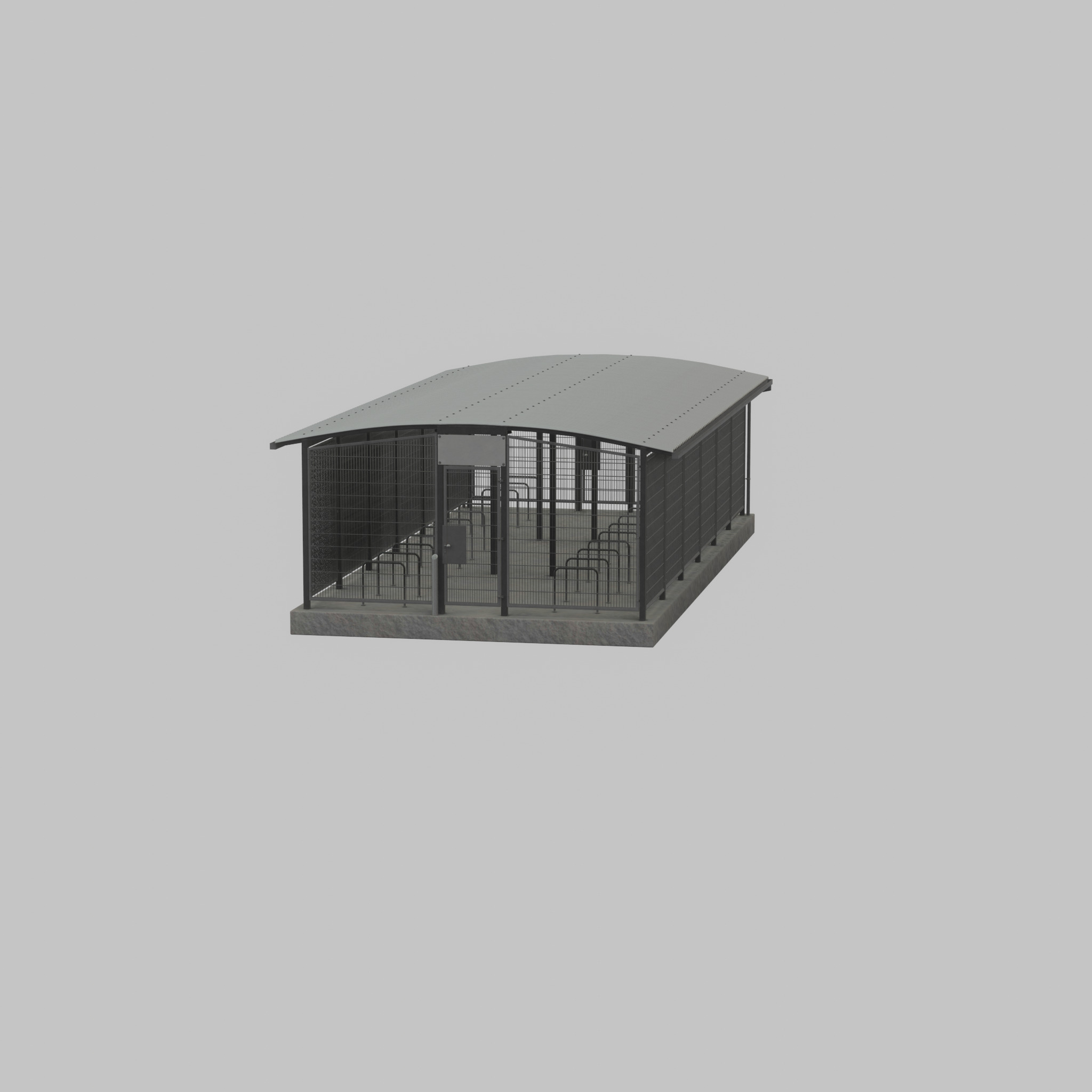 Leezenbox bicycle shelter with foundation Low-poly 3D model_44