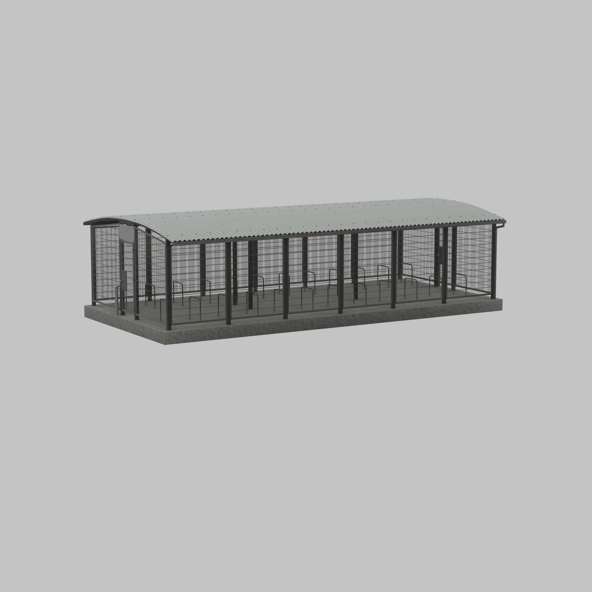 Leezenbox bicycle shelter with foundation Low-poly 3D model_50