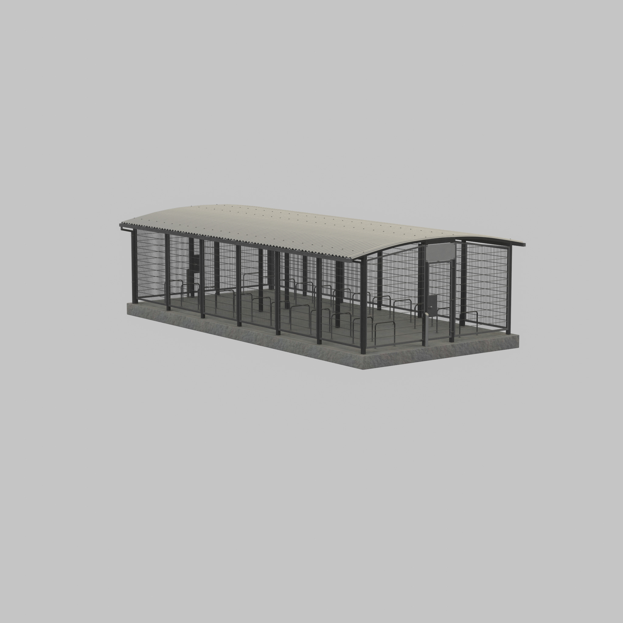 Leezenbox bicycle shelter with foundation Low-poly 3D model_37