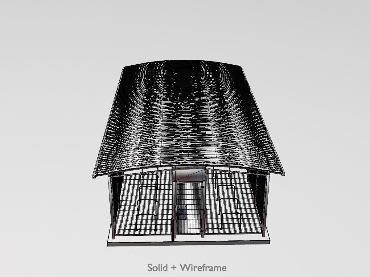 Leezenbox bicycle shelter with foundation Low-poly 3D model_12