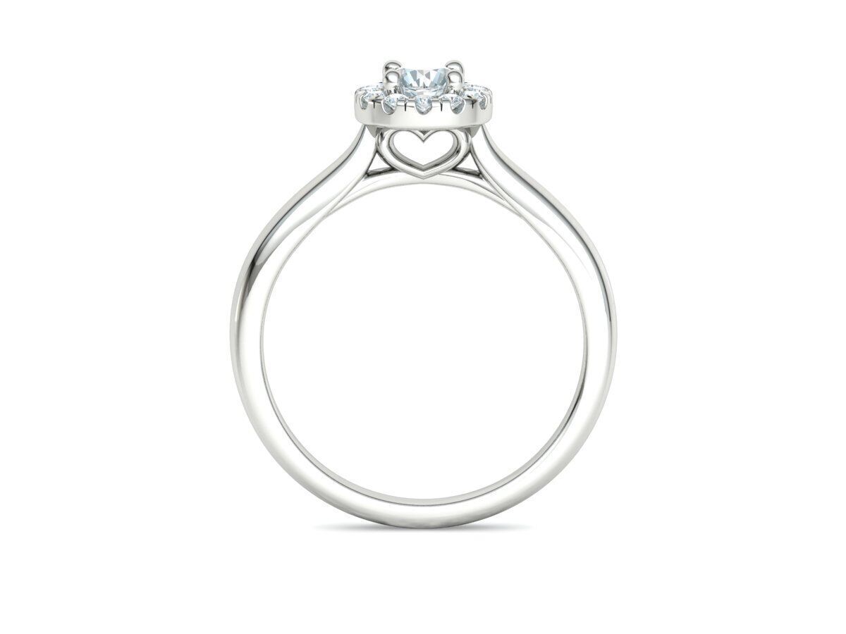 Round Halo Ring 4mm Stone Engagement Ring 30 pointer gem 3D print model_20