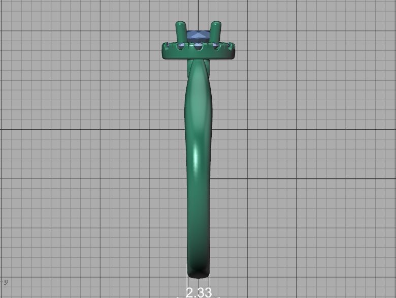 Round Halo Ring 4mm Stone Engagement Ring 30 pointer gem 3D print model_36