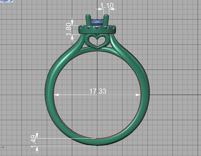 Round Halo Ring 4mm Stone Engagement Ring 30 pointer gem 3D print model_8