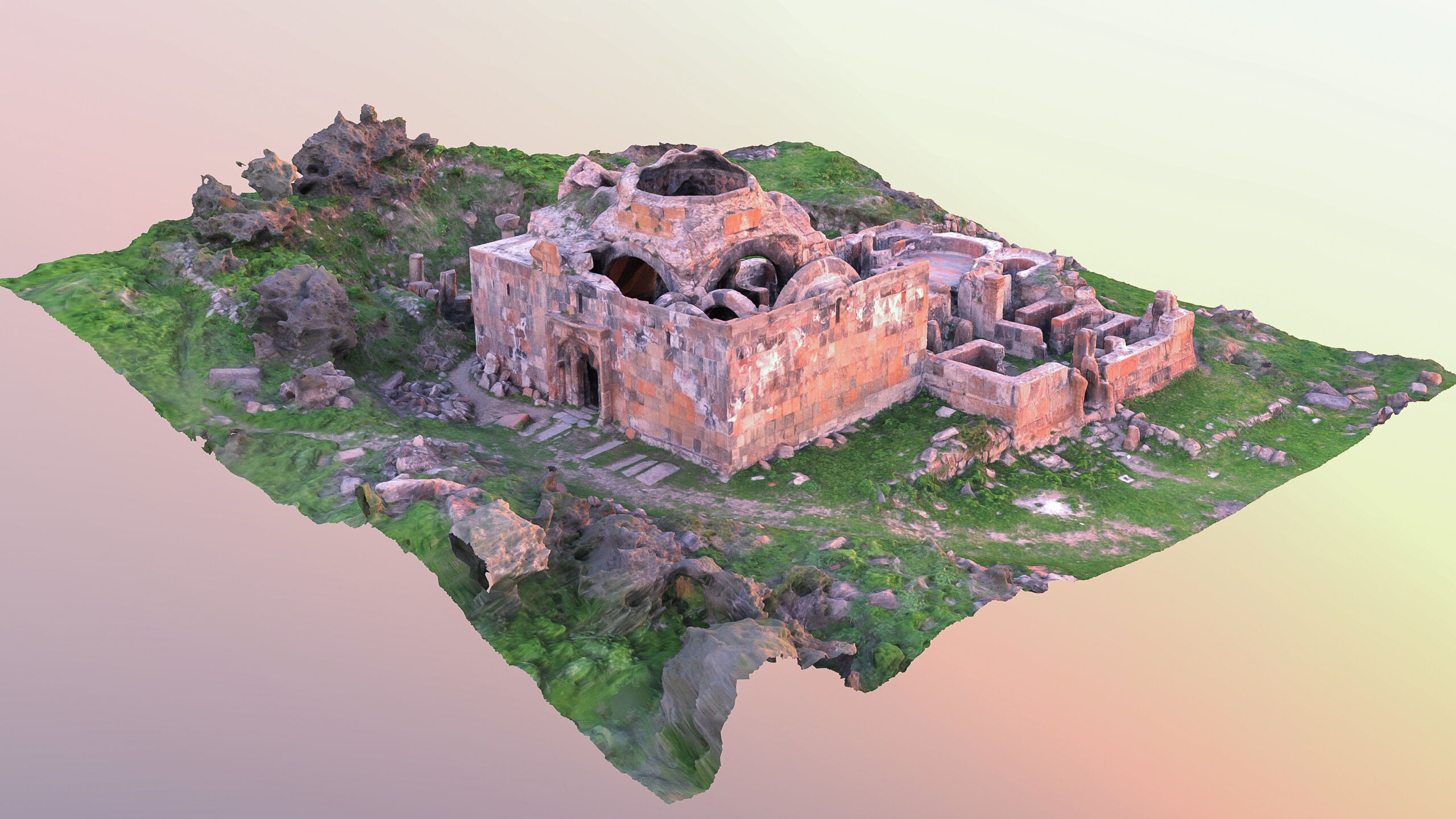 Medieval monastery  3D model_6