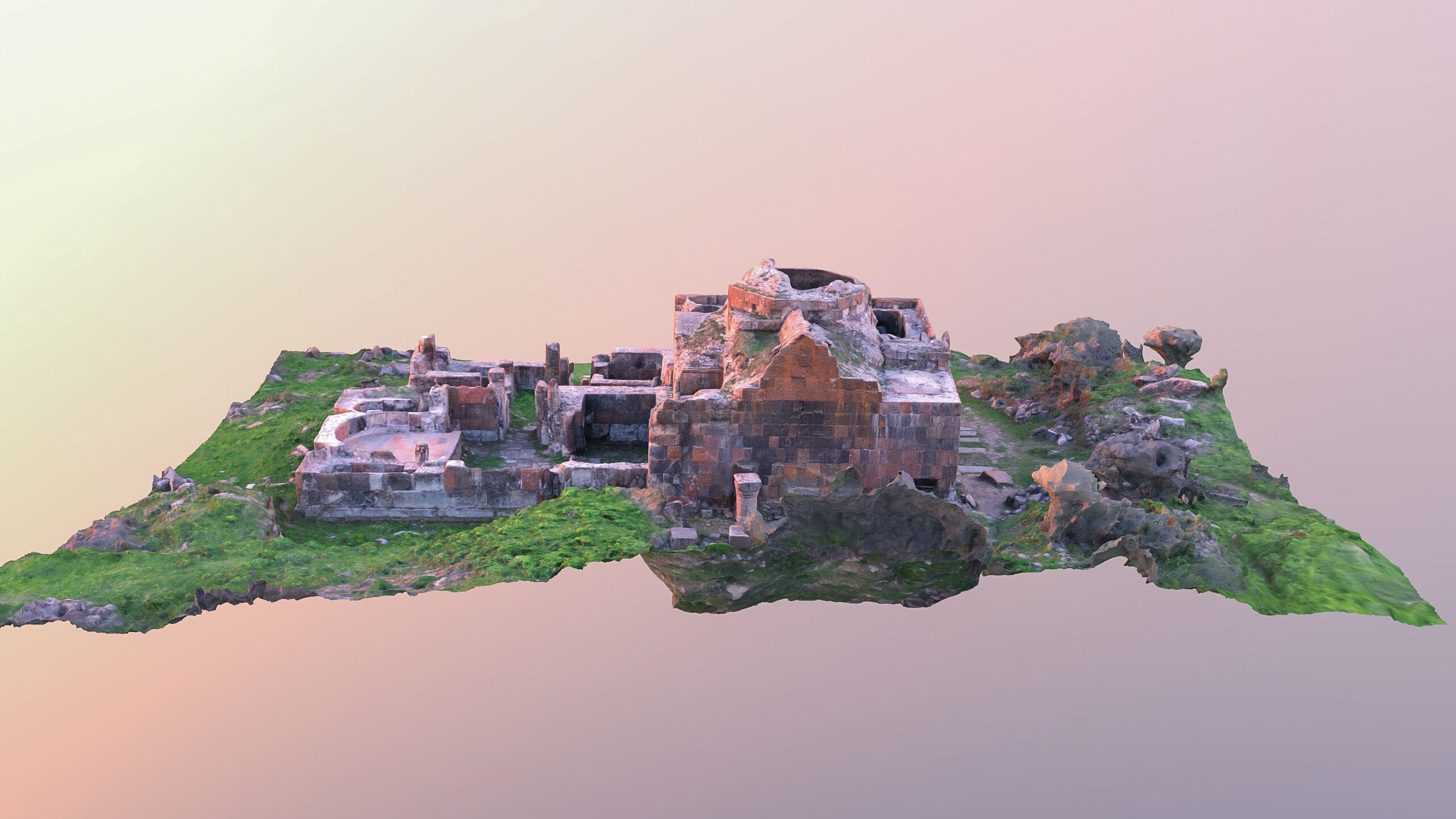 Medieval monastery  3D model_2