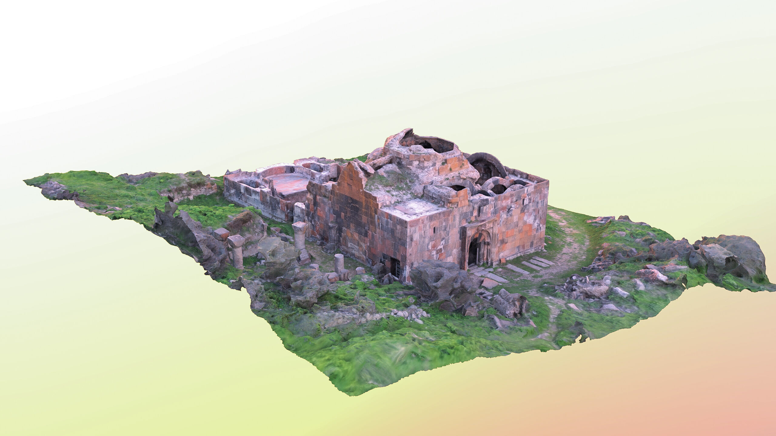 Medieval monastery  3D model_5