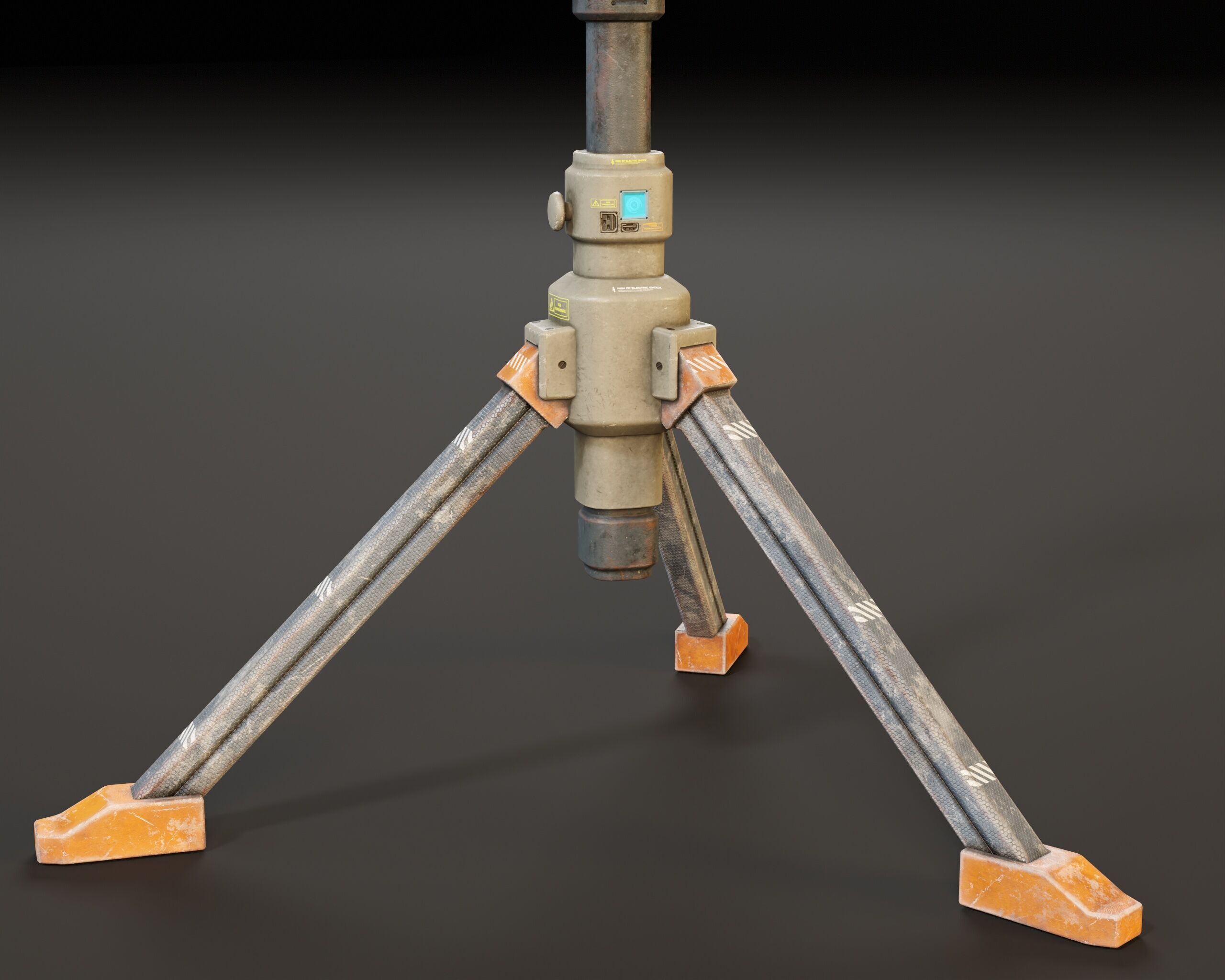 Sci-Fi Tripod Light Set Low-poly 3D model_14