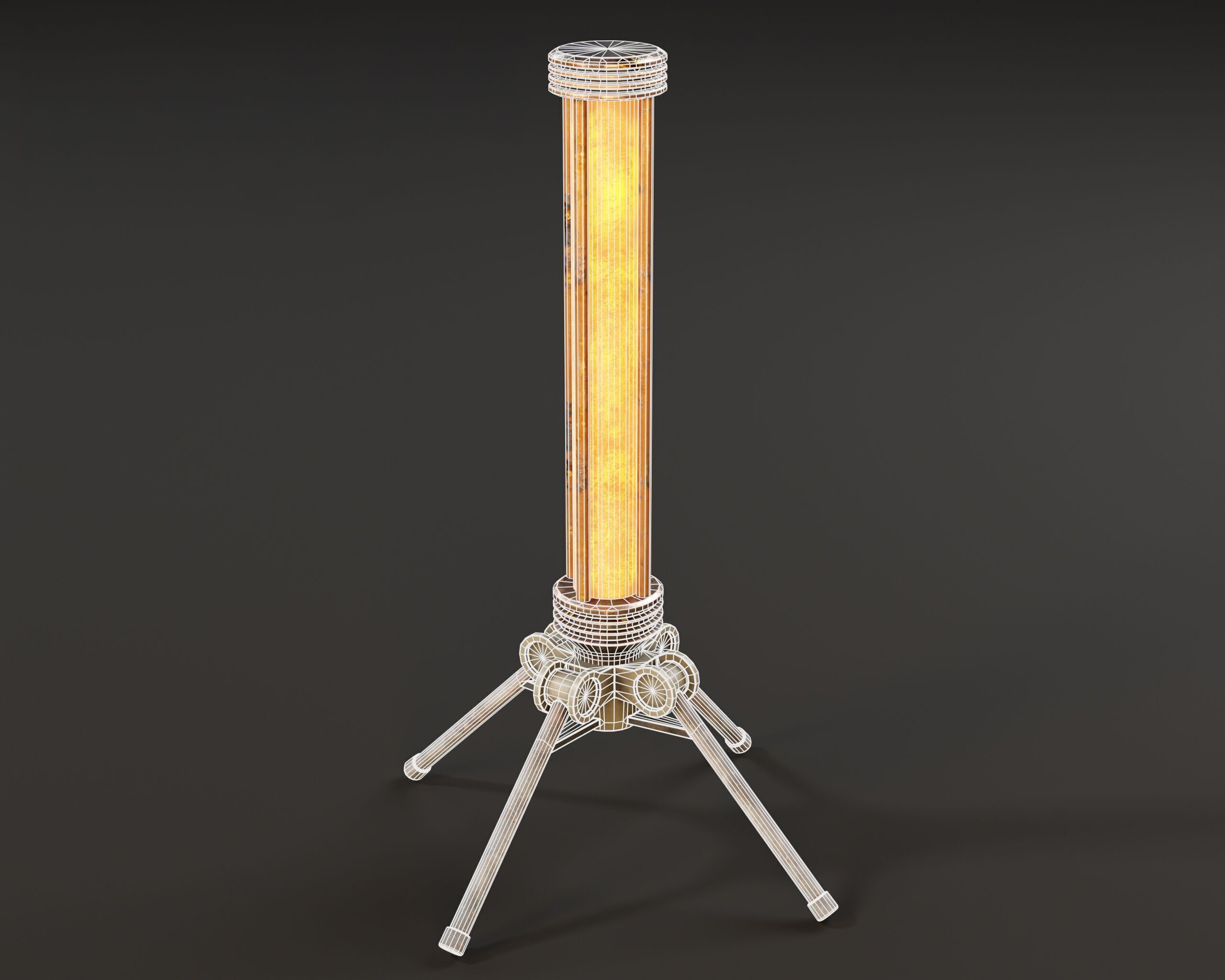 Sci-Fi Tripod Light Set Low-poly 3D model_11