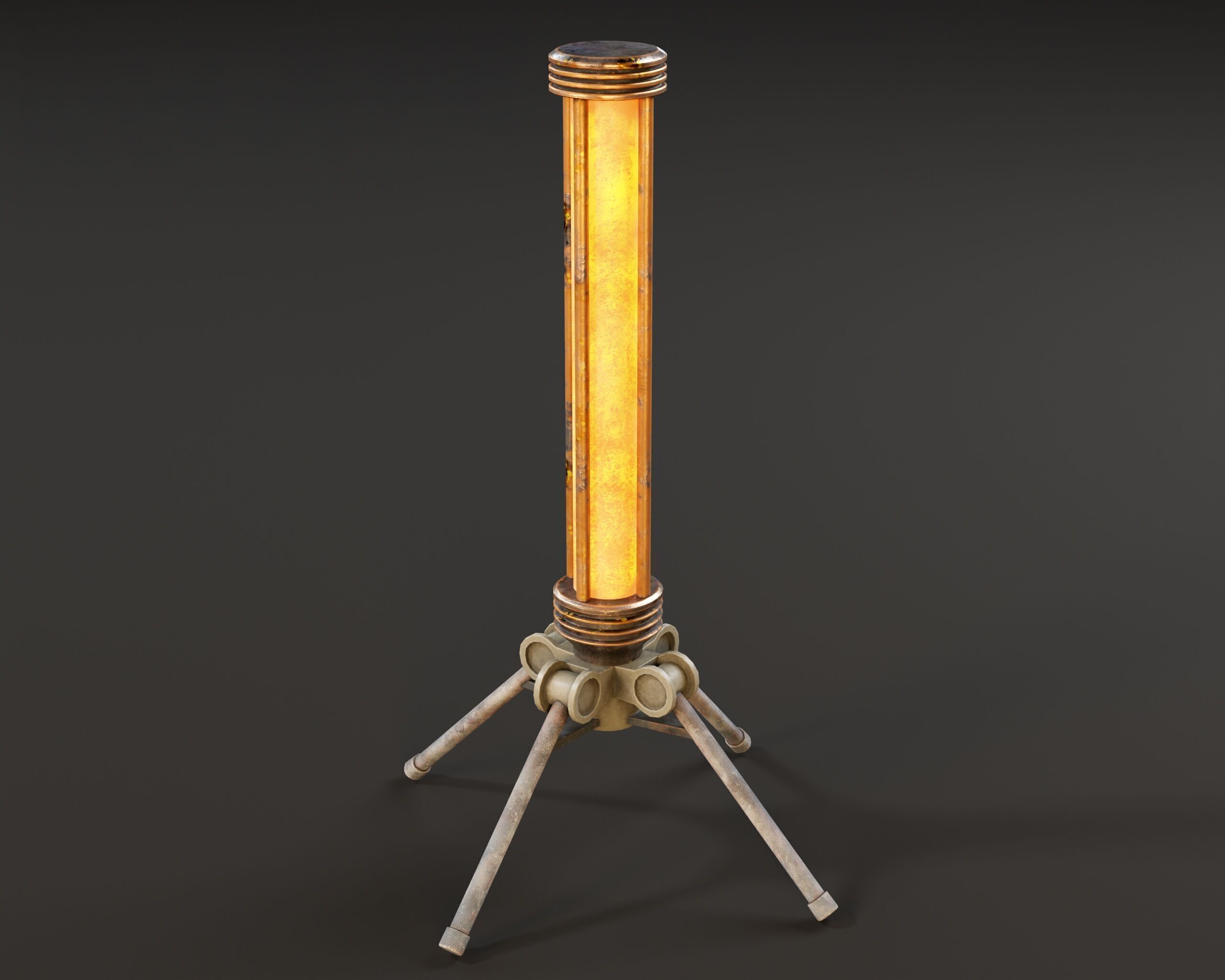 Sci-Fi Tripod Light Set Low-poly 3D model_10