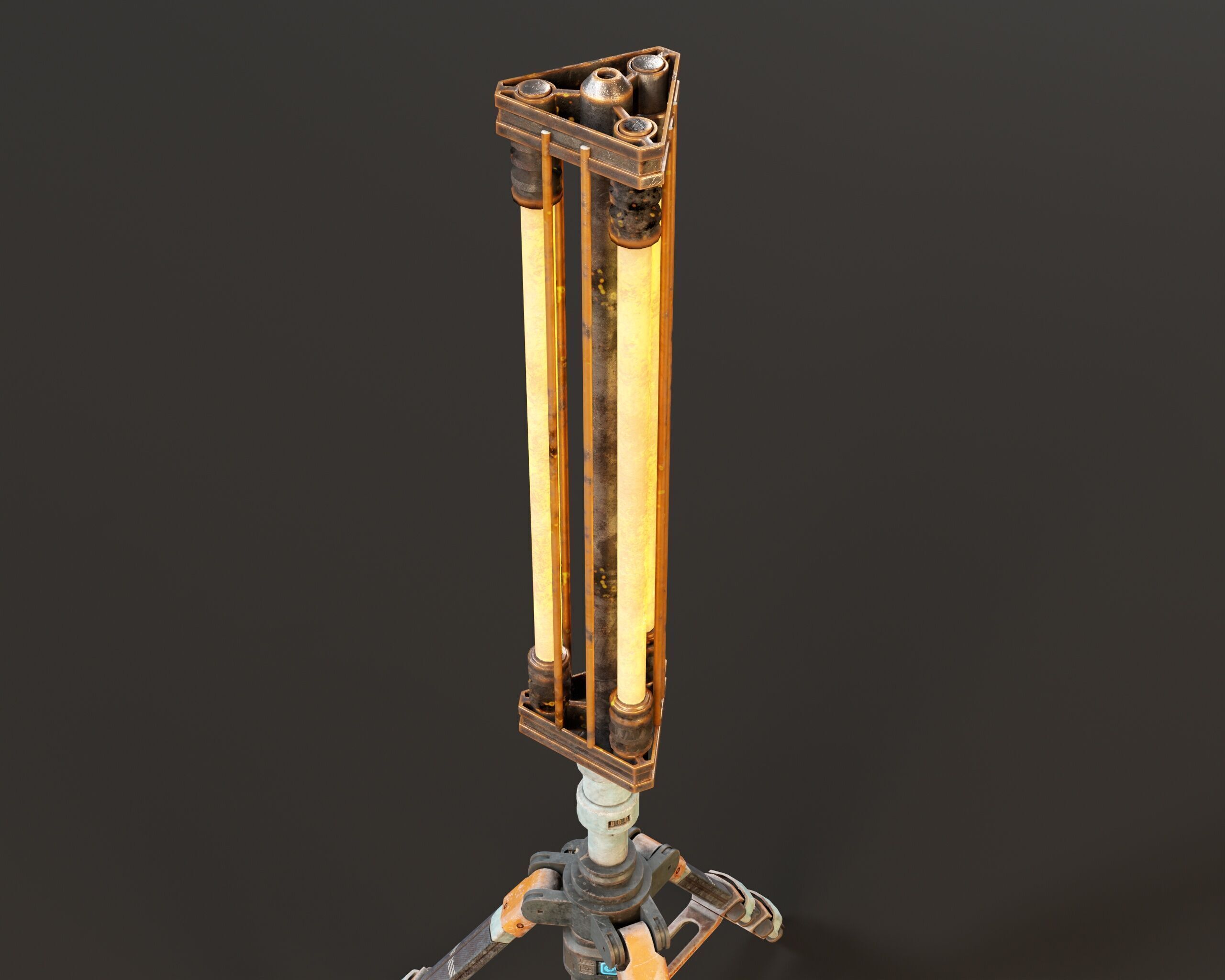 Sci-Fi Tripod Light Set Low-poly 3D model_8