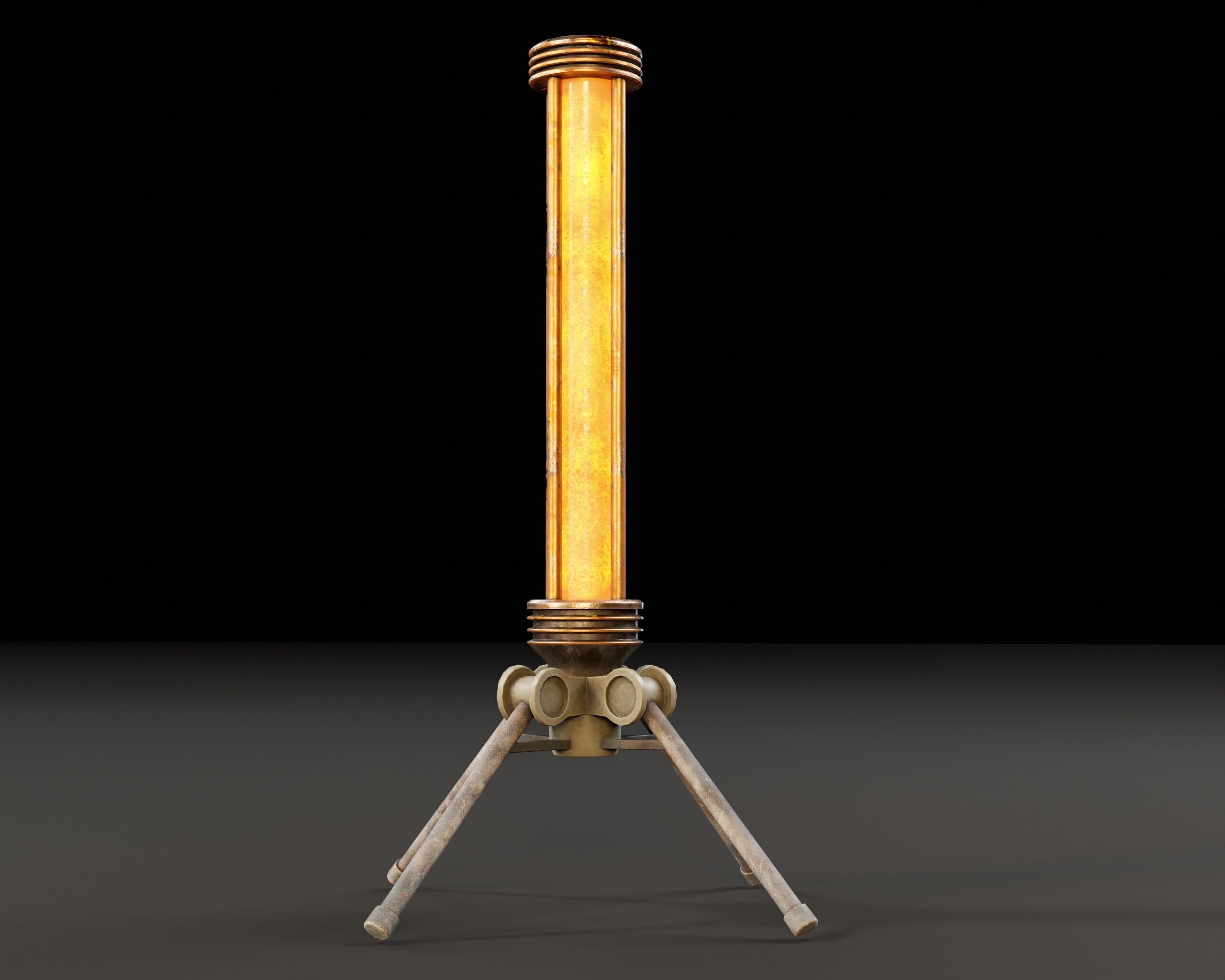 Sci-Fi Tripod Light Set Low-poly 3D model_12