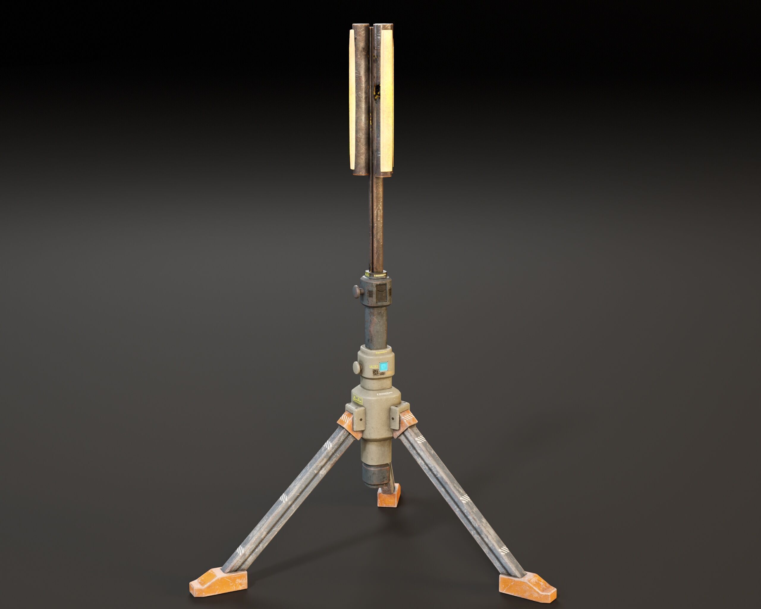 Sci-Fi Tripod Light Set Low-poly 3D model_16