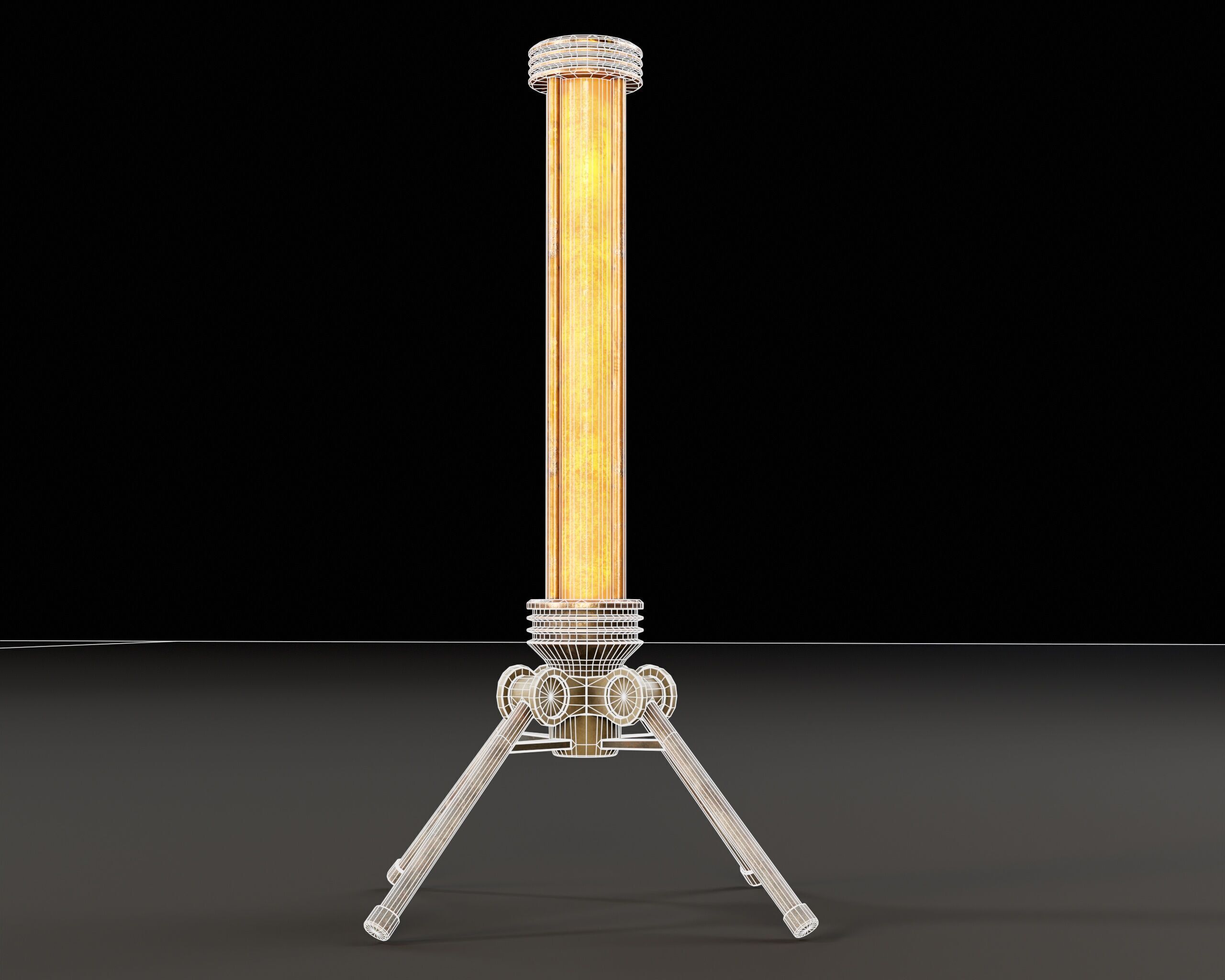 Sci-Fi Tripod Light Set Low-poly 3D model_13