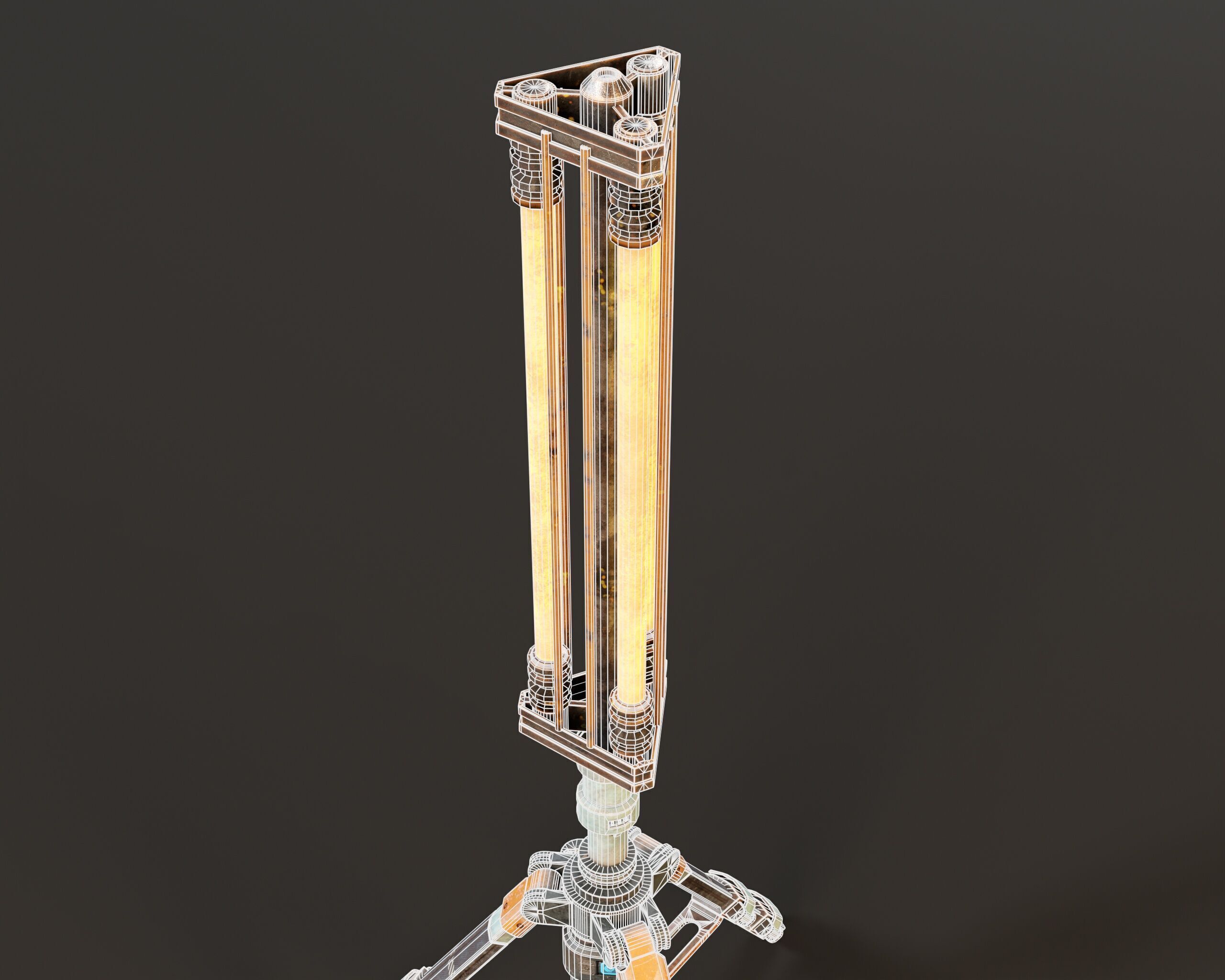 Sci-Fi Tripod Light Set Low-poly 3D model_9