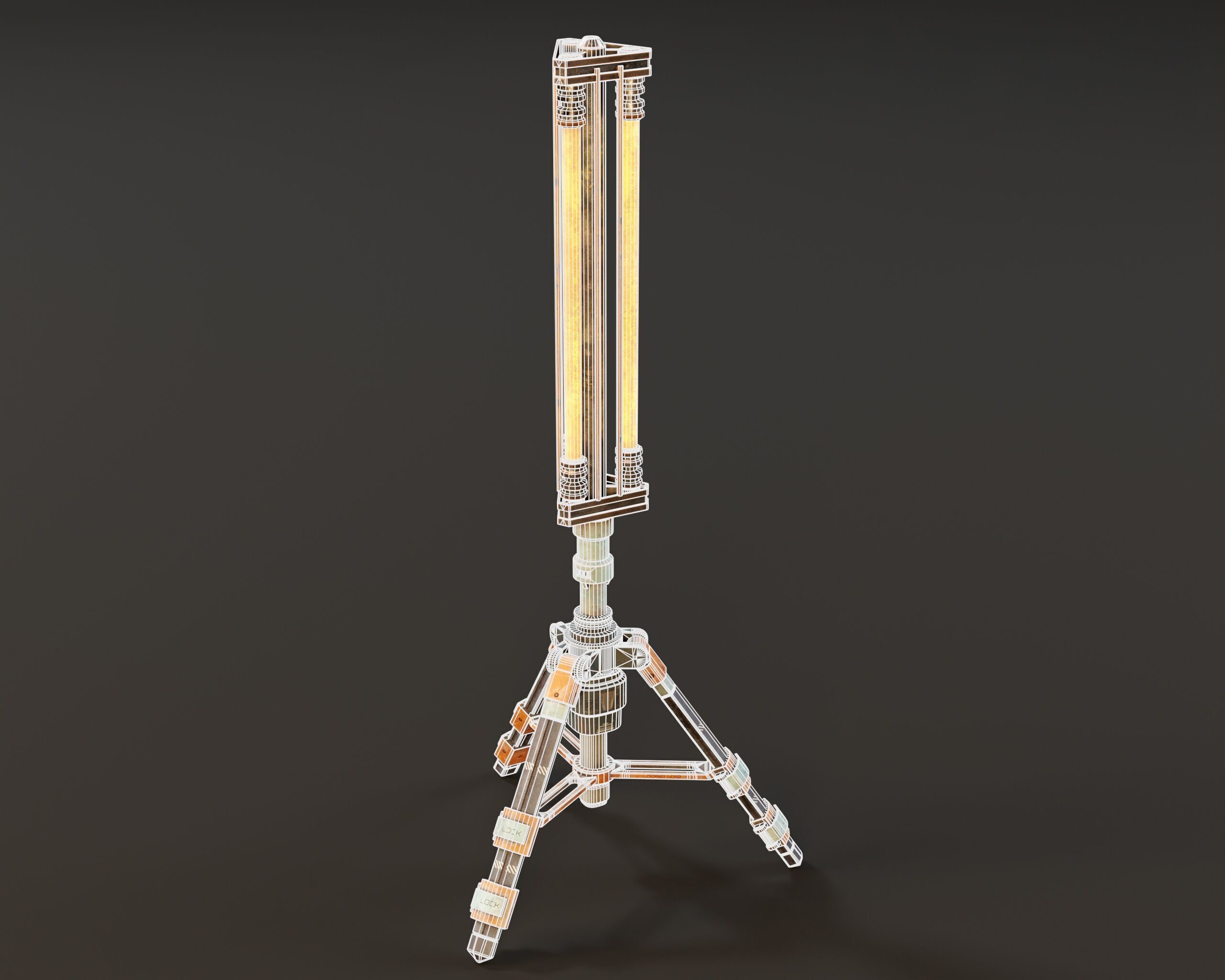Sci-Fi Tripod Light Set Low-poly 3D model_5