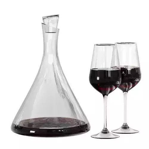 Crystal Glass Wine Decanter with Glasses