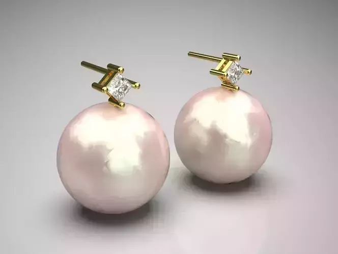 minimal pearl stl 3dm earring pe0034 3D print model