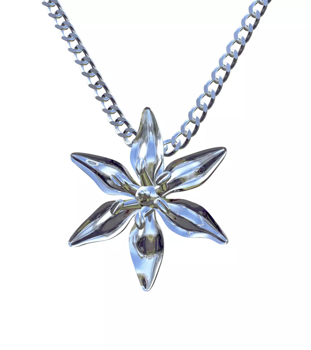 Flower pendant castable 3D print model_0