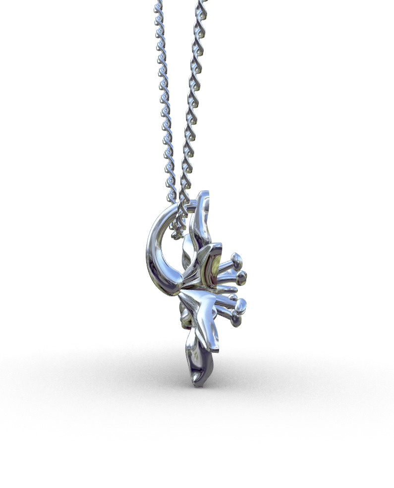 Flower pendant castable 3D print model_1