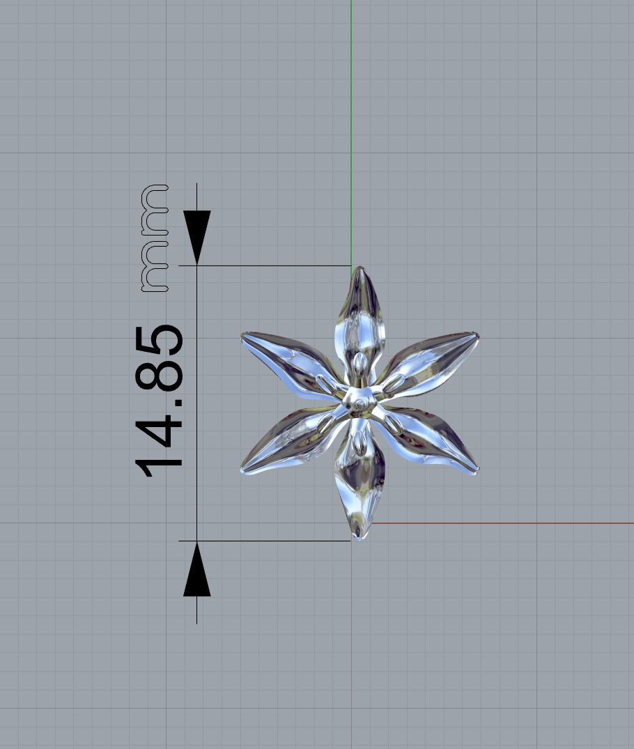 Flower pendant castable 3D print model_5