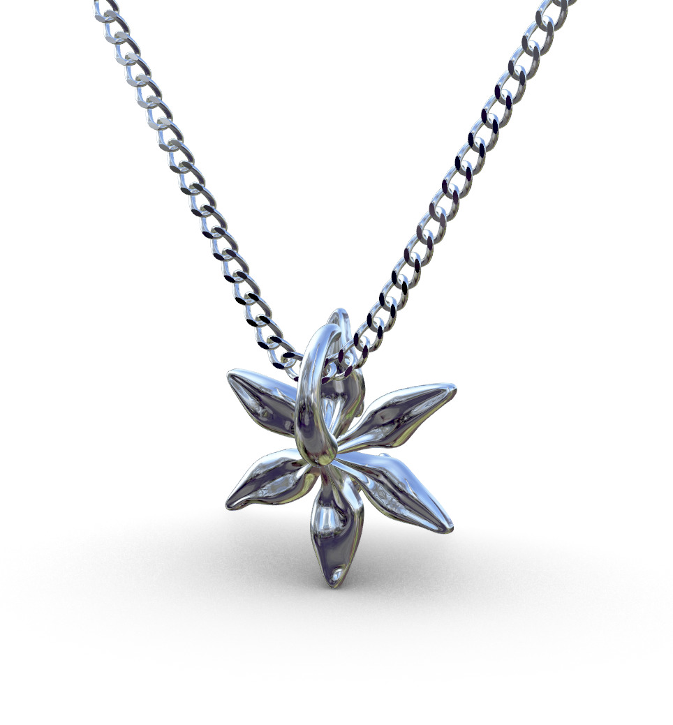 Flower pendant castable 3D print model_2