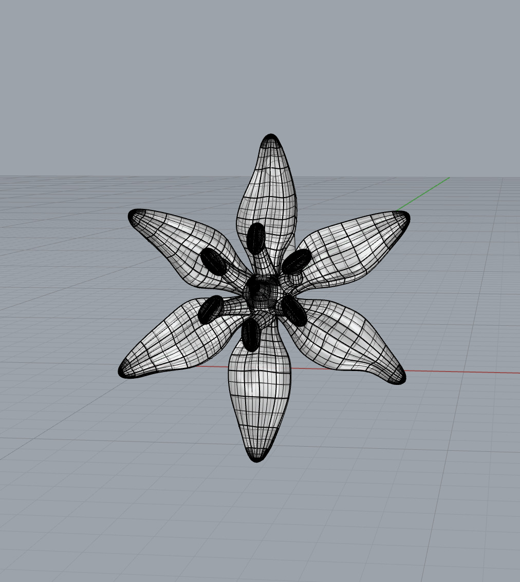 Flower pendant castable 3D print model_3