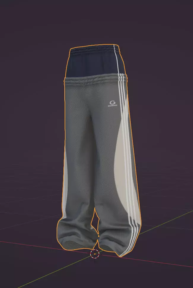 balenciaga pants game ready model Low-poly 3D model_0