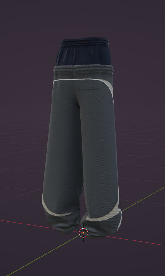 balenciaga pants game ready model Low-poly 3D model_1