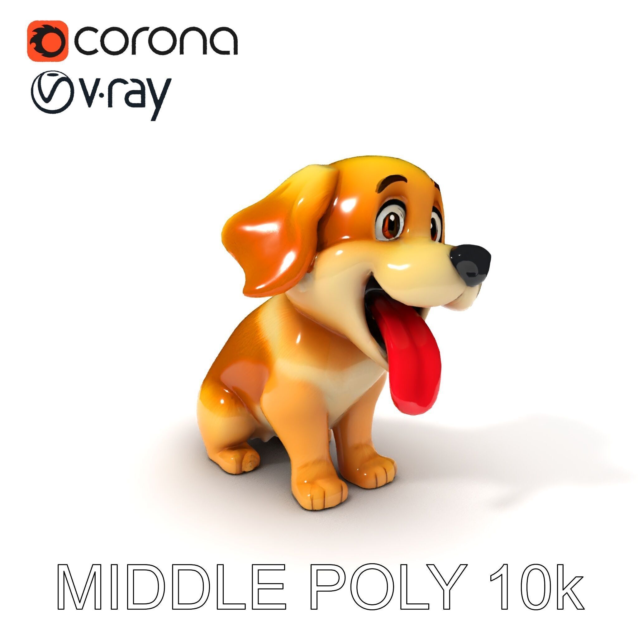Cute Cartoon Puppy Model Pack Low-poly 3D model_8