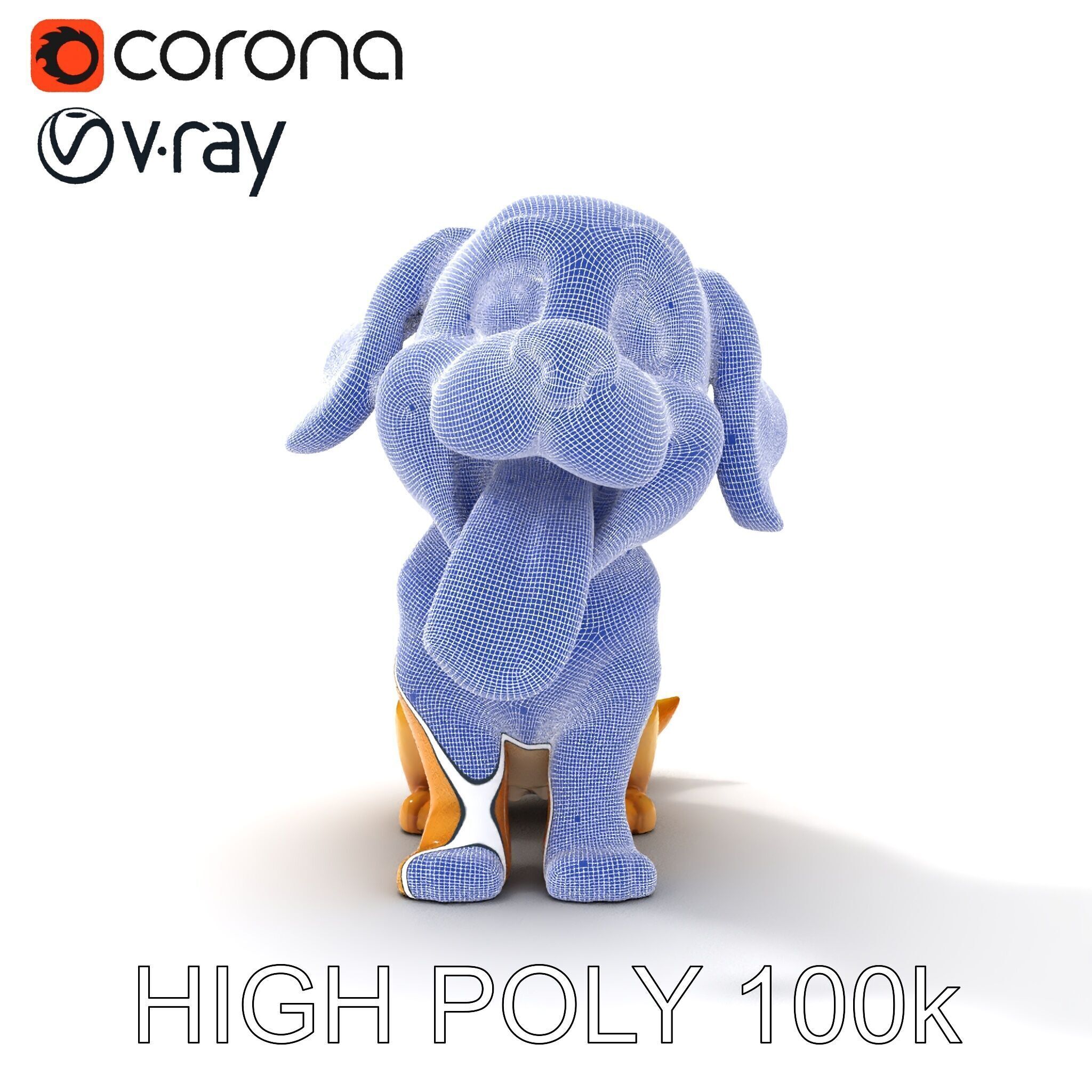 Cute Cartoon Puppy Model Pack Low-poly 3D model_27
