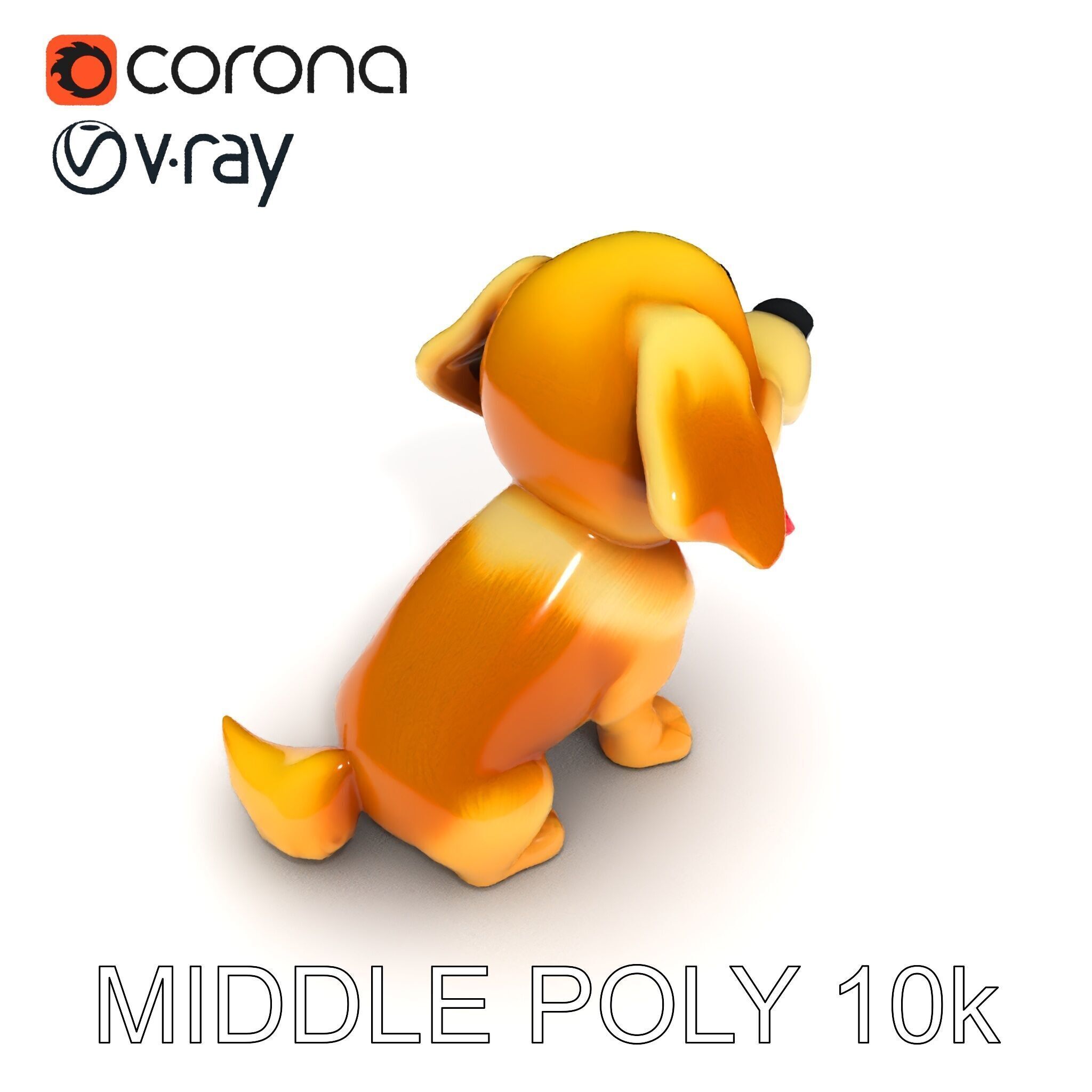 Cute Cartoon Puppy Model Pack Low-poly 3D model_33