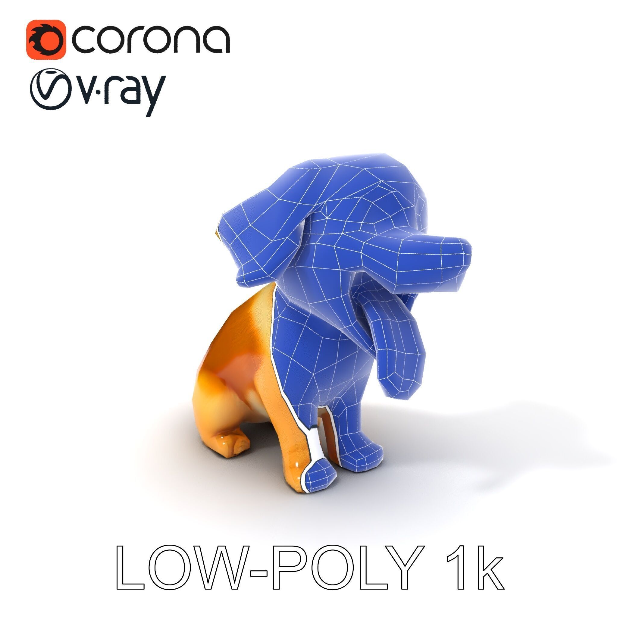 Cute Cartoon Puppy Model Pack Low-poly 3D model_21