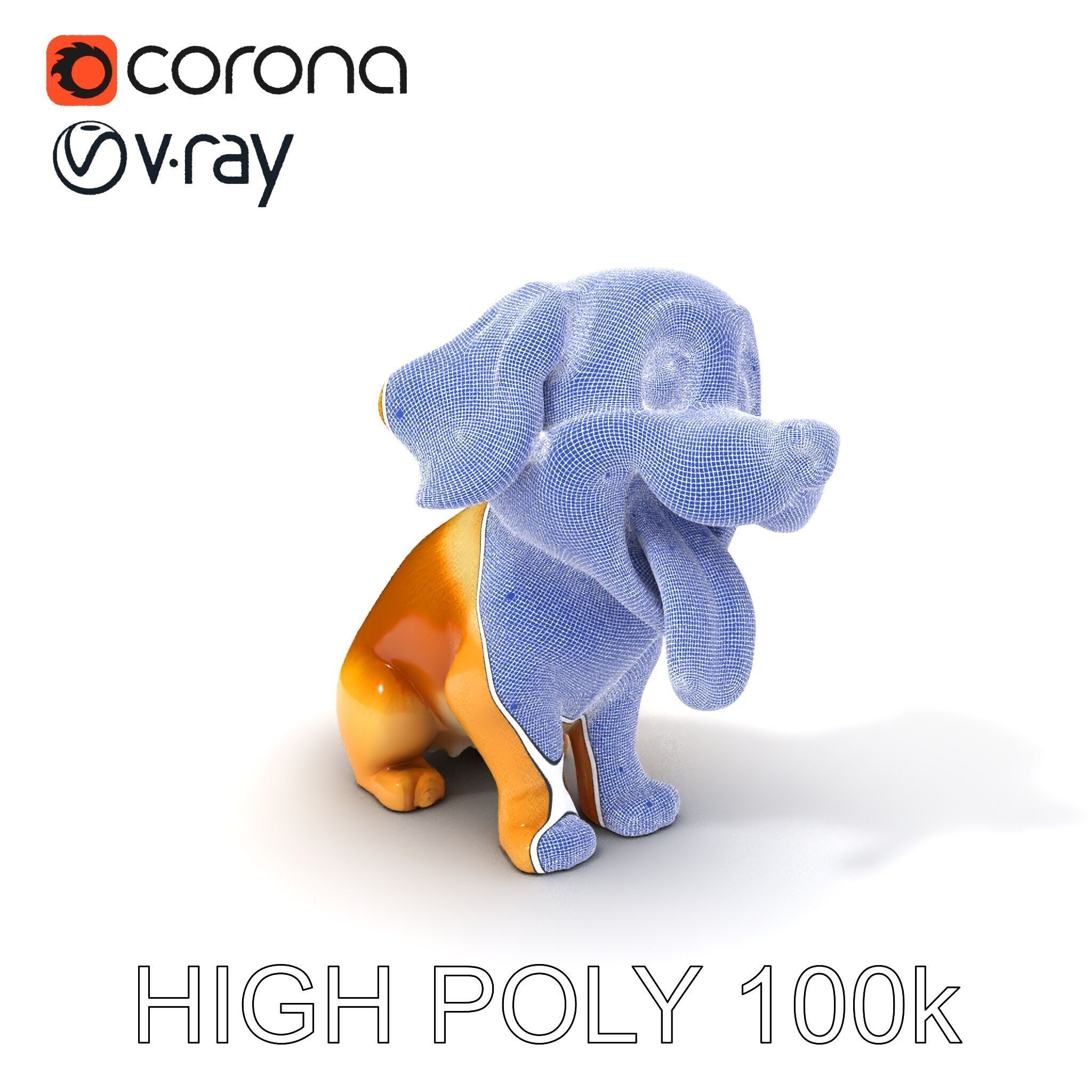 Cute Cartoon Puppy Model Pack Low-poly 3D model_3