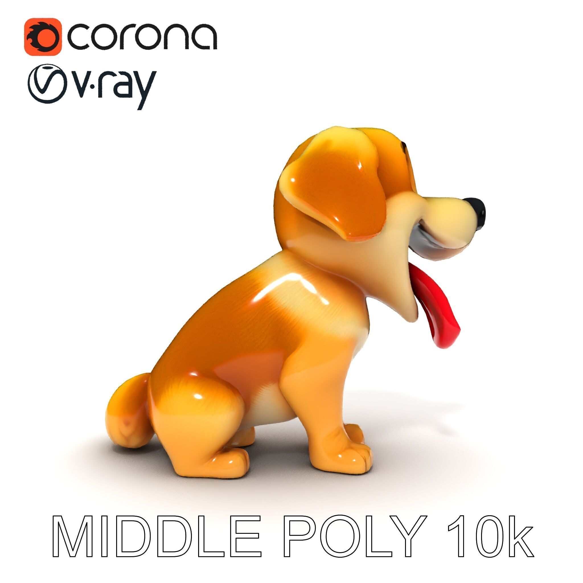 Cute Cartoon Puppy Model Pack Low-poly 3D model_28