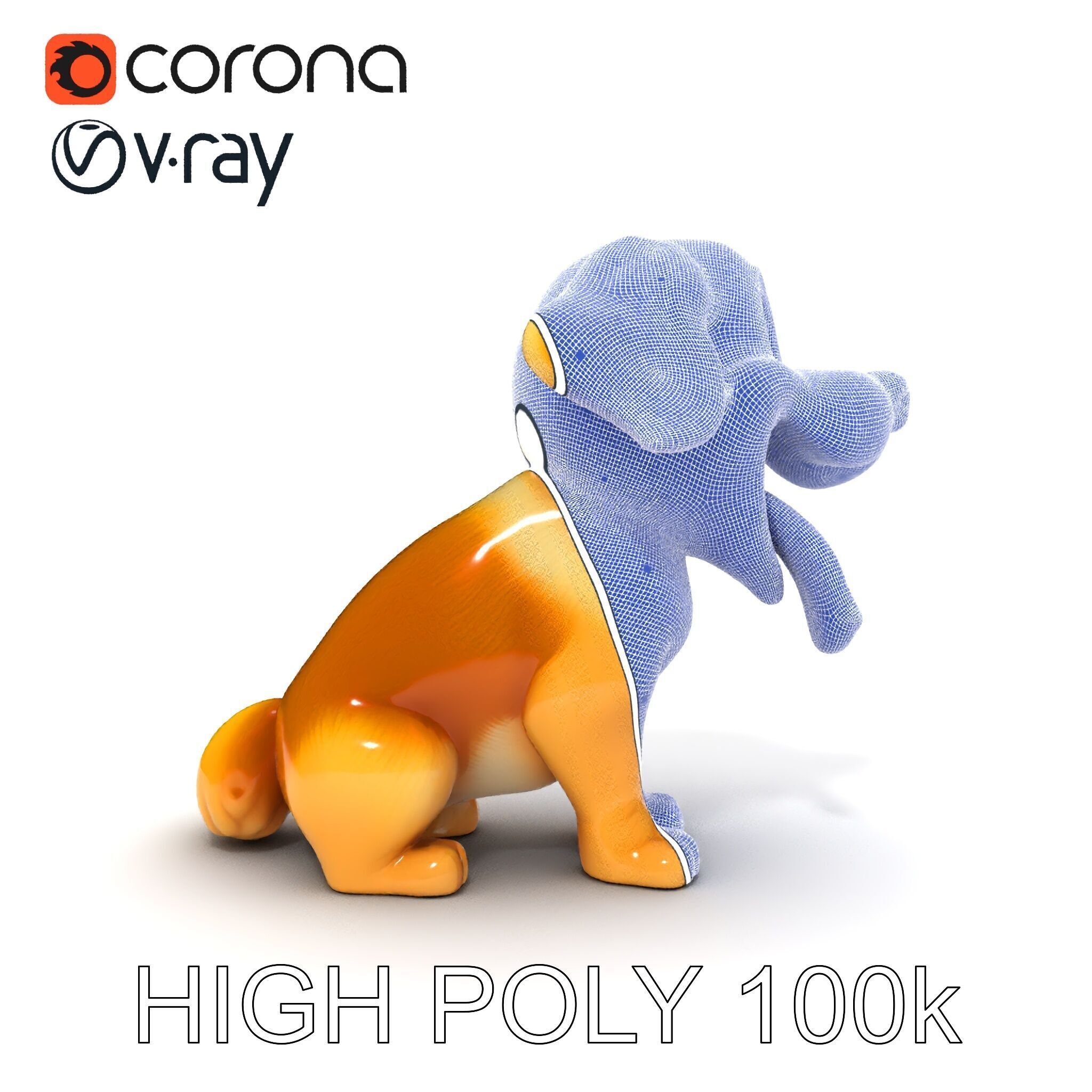 Cute Cartoon Puppy Model Pack Low-poly 3D model_22