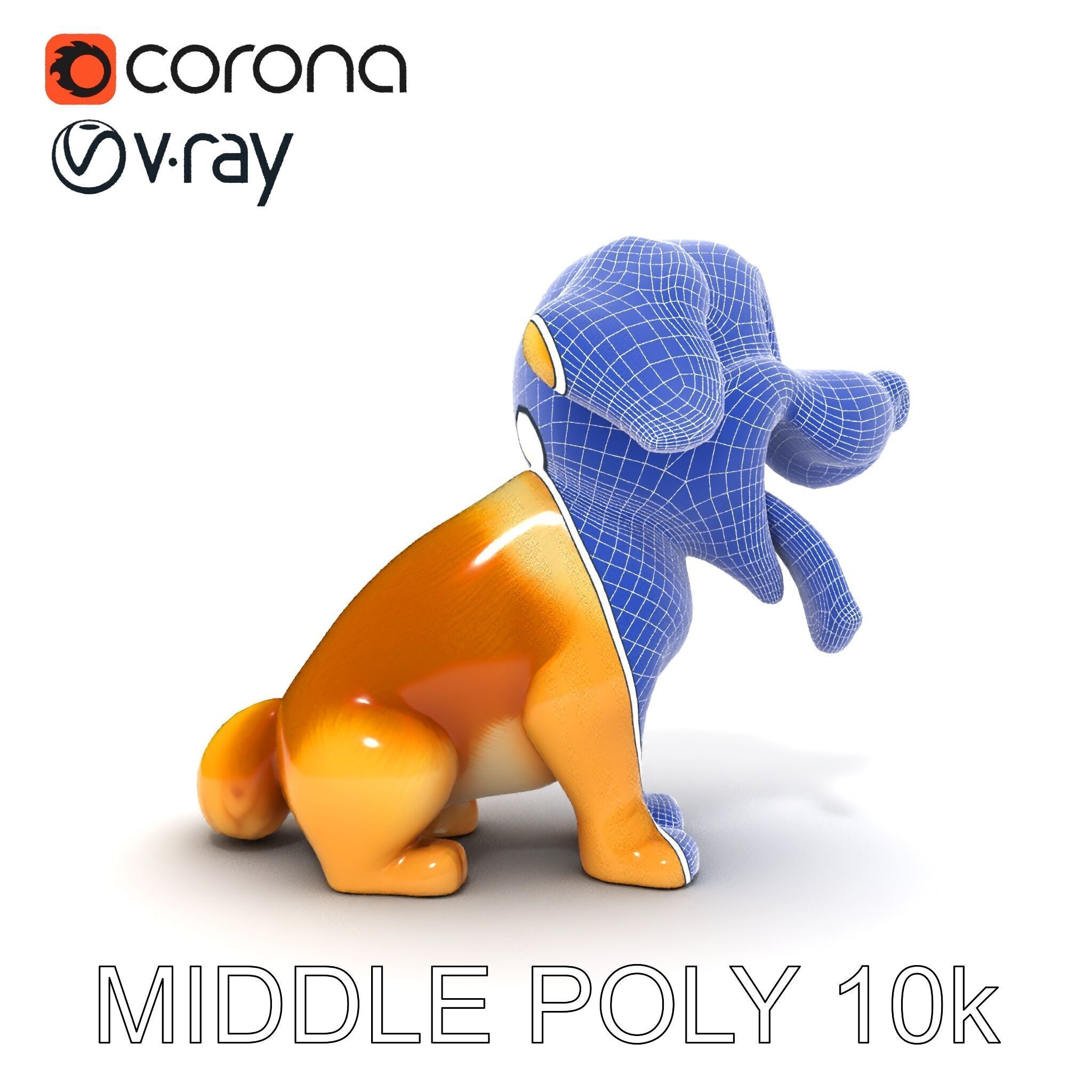 Cute Cartoon Puppy Model Pack Low-poly 3D model_14