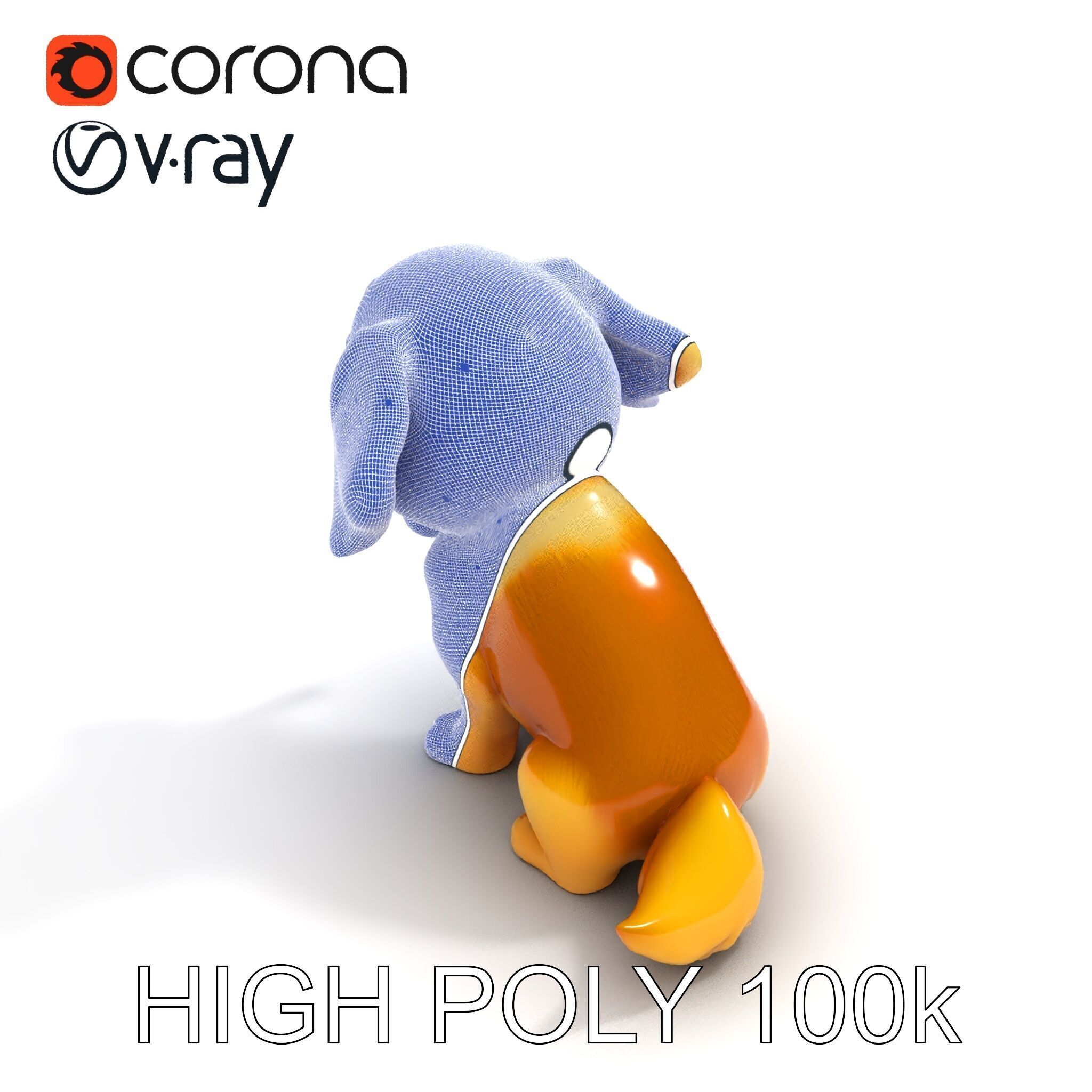 Cute Cartoon Puppy Model Pack Low-poly 3D model_10