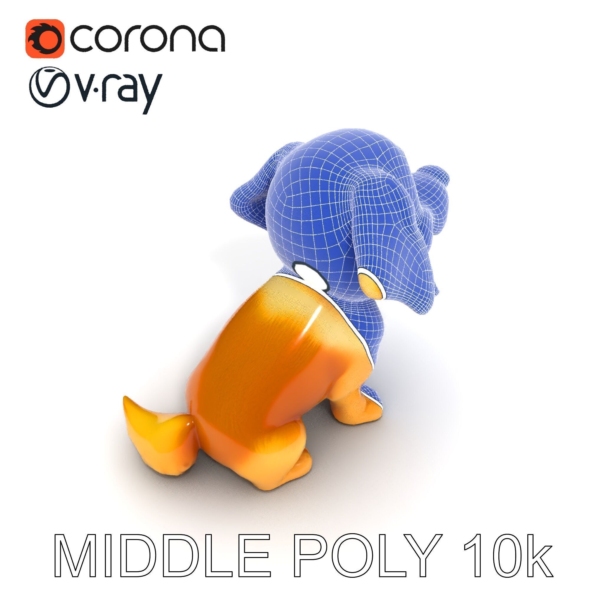 Cute Cartoon Puppy Model Pack Low-poly 3D model_31