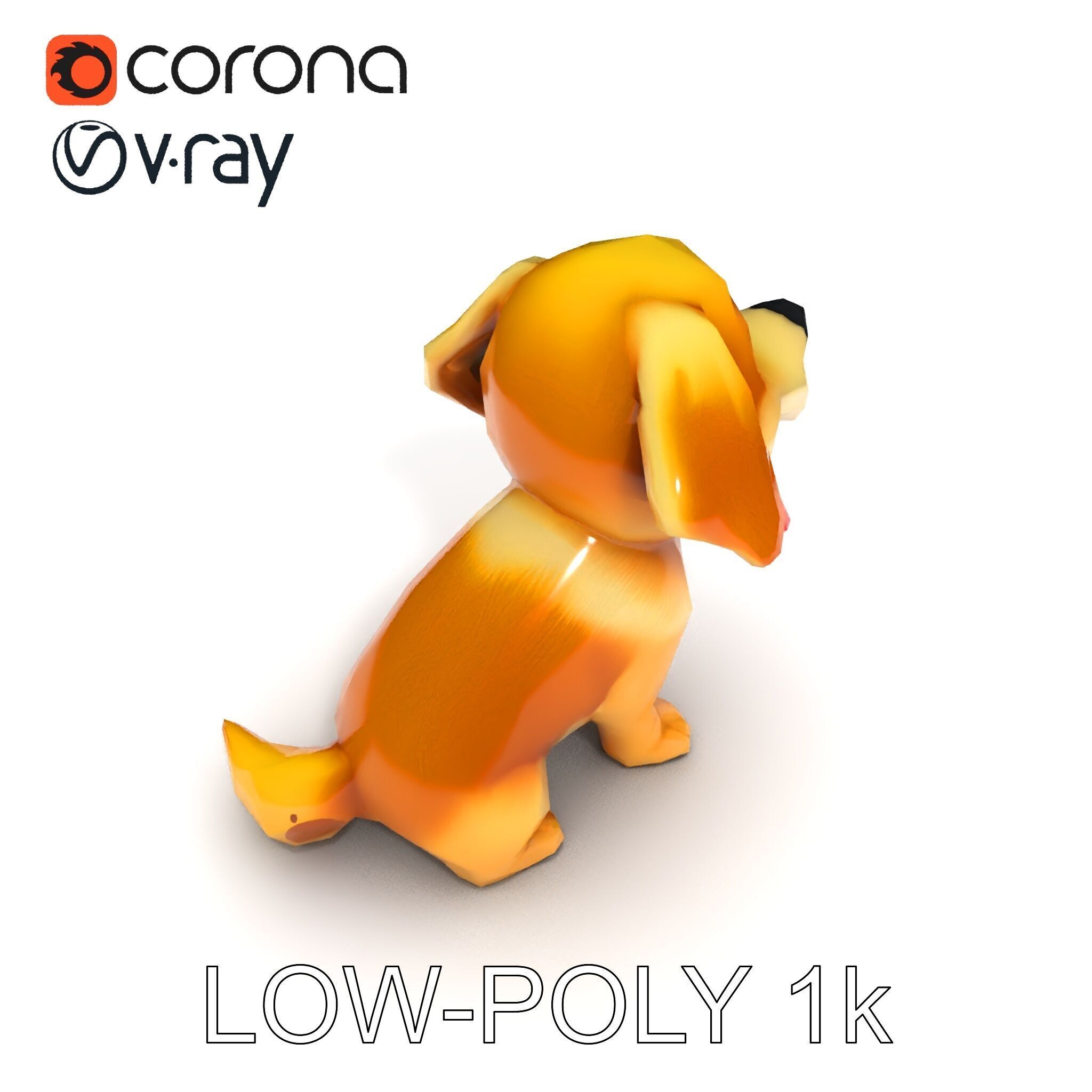 Cute Cartoon Puppy Model Pack Low-poly 3D model_24