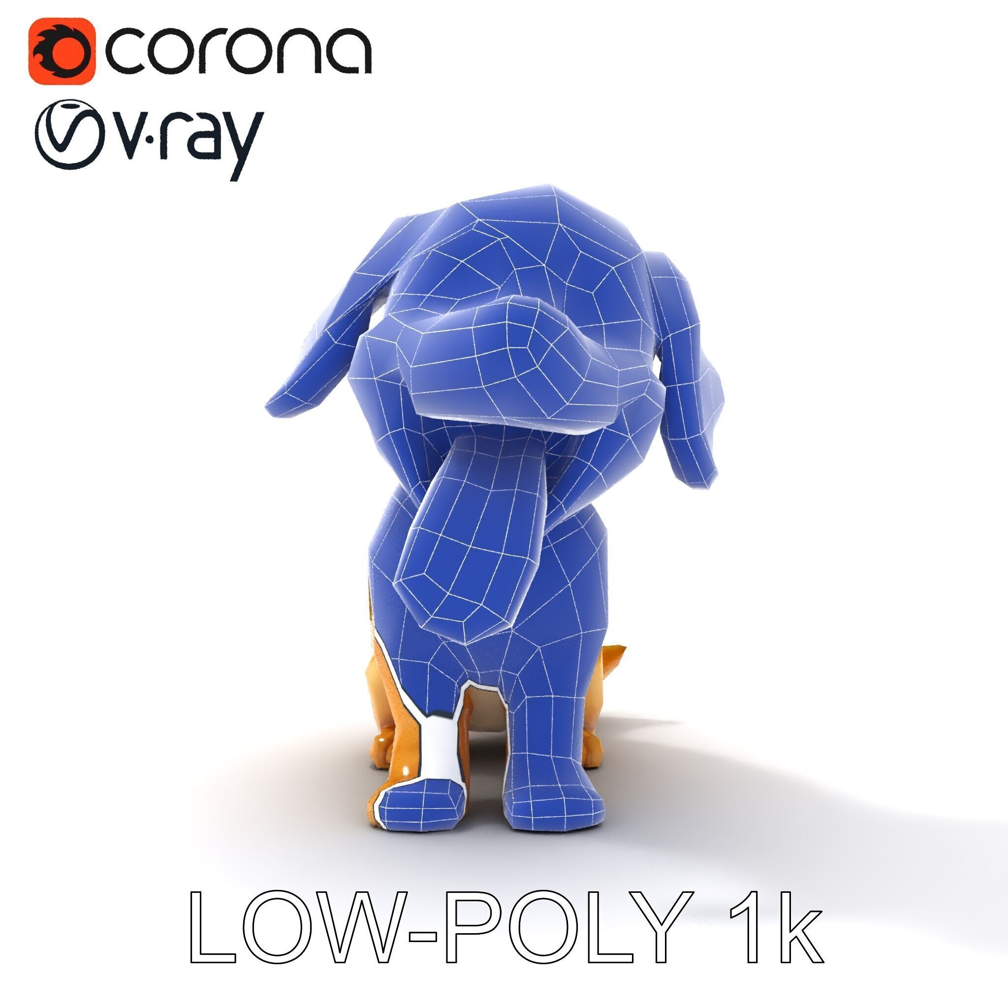 Cute Cartoon Puppy Model Pack Low-poly 3D model_29