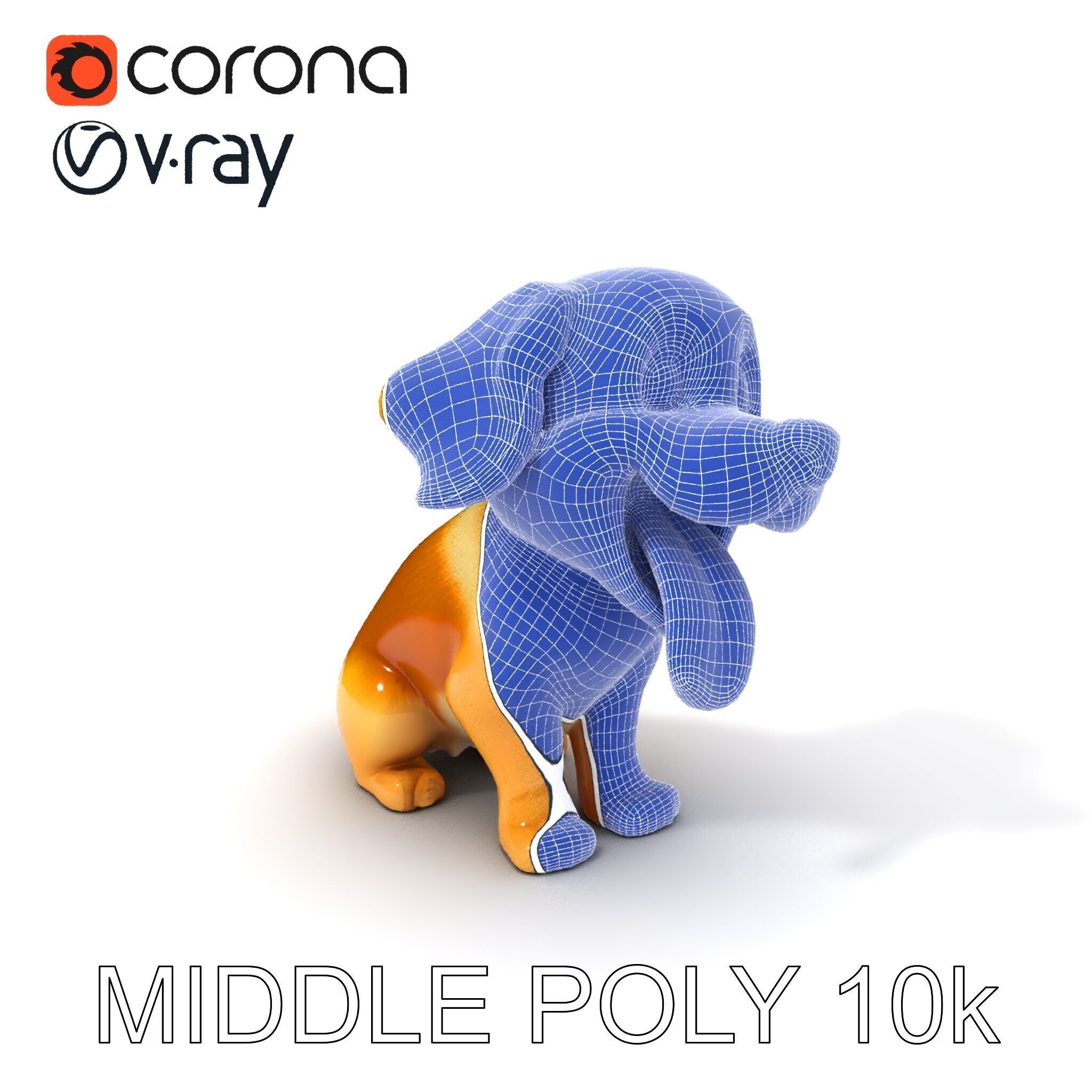 Cute Cartoon Puppy Model Pack Low-poly 3D model_6