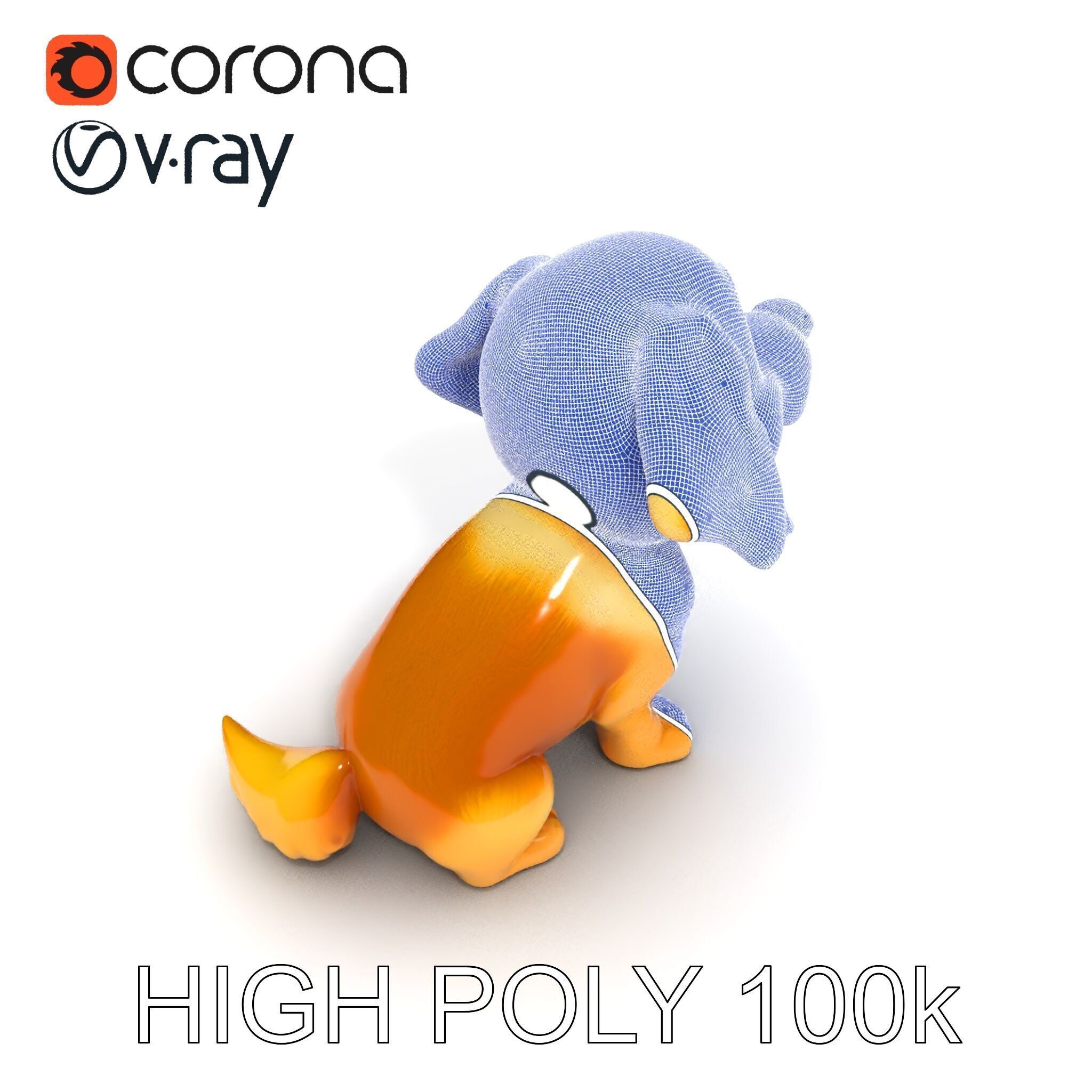 Cute Cartoon Puppy Model Pack Low-poly 3D model_19