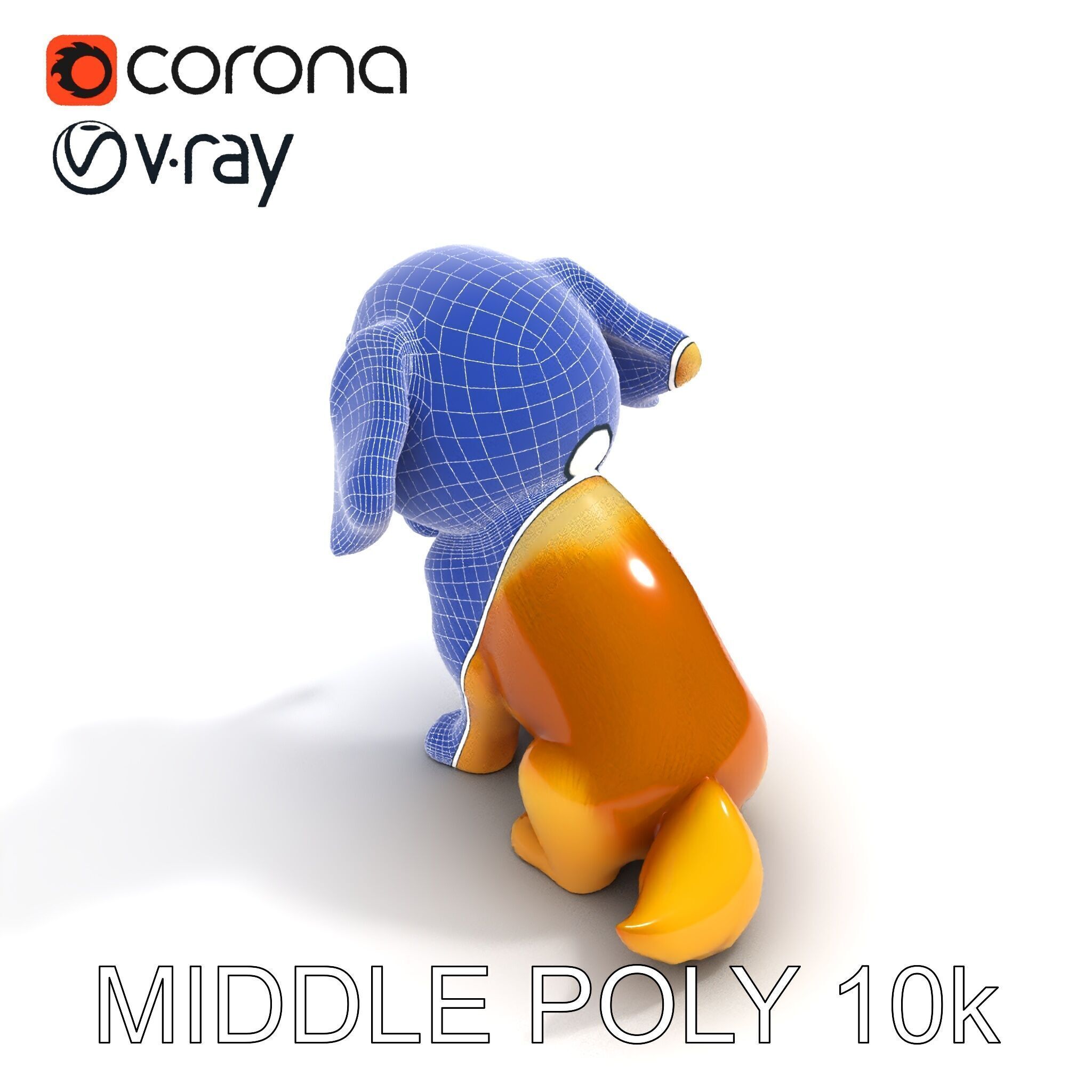Cute Cartoon Puppy Model Pack Low-poly 3D model_25