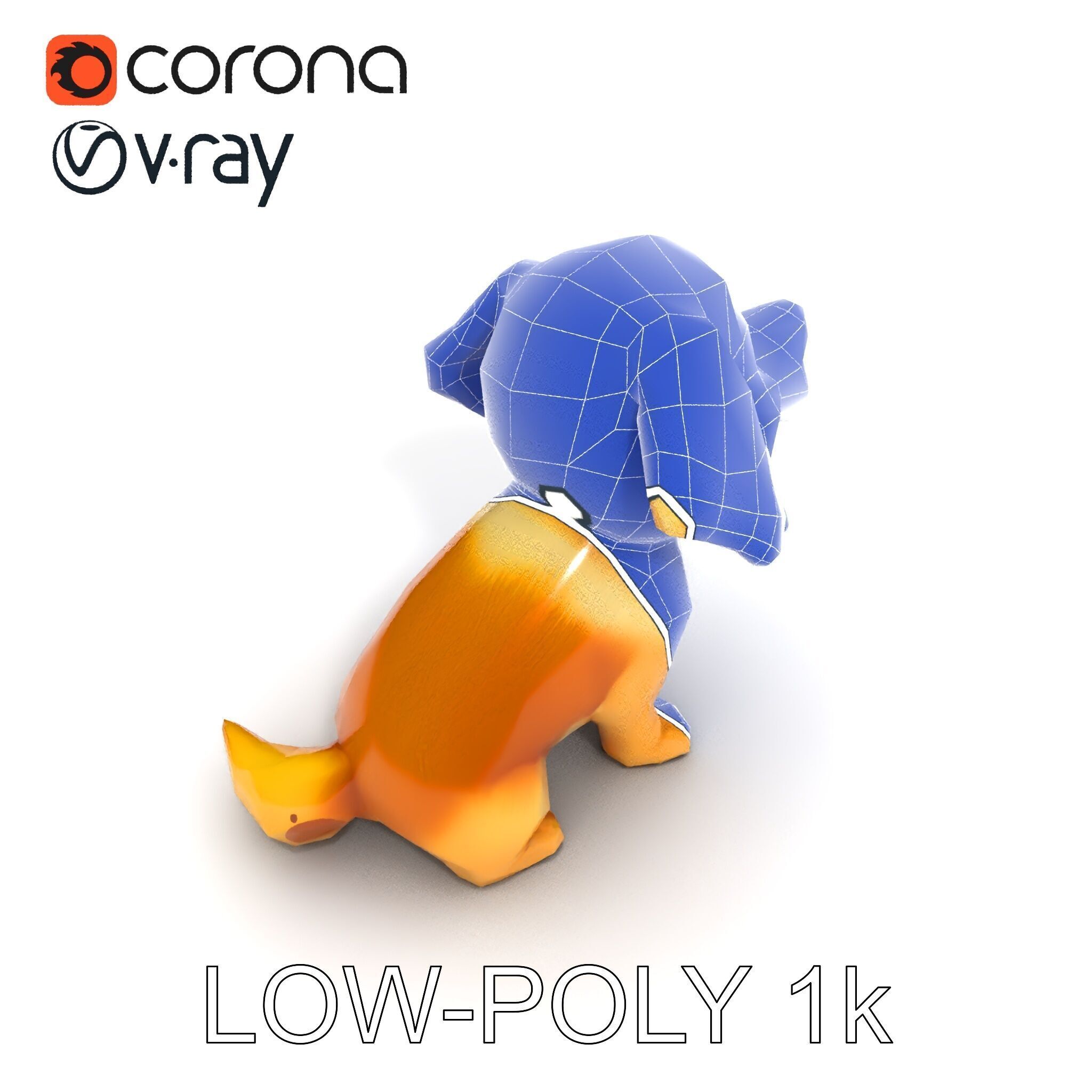 Cute Cartoon Puppy Model Pack Low-poly 3D model_18