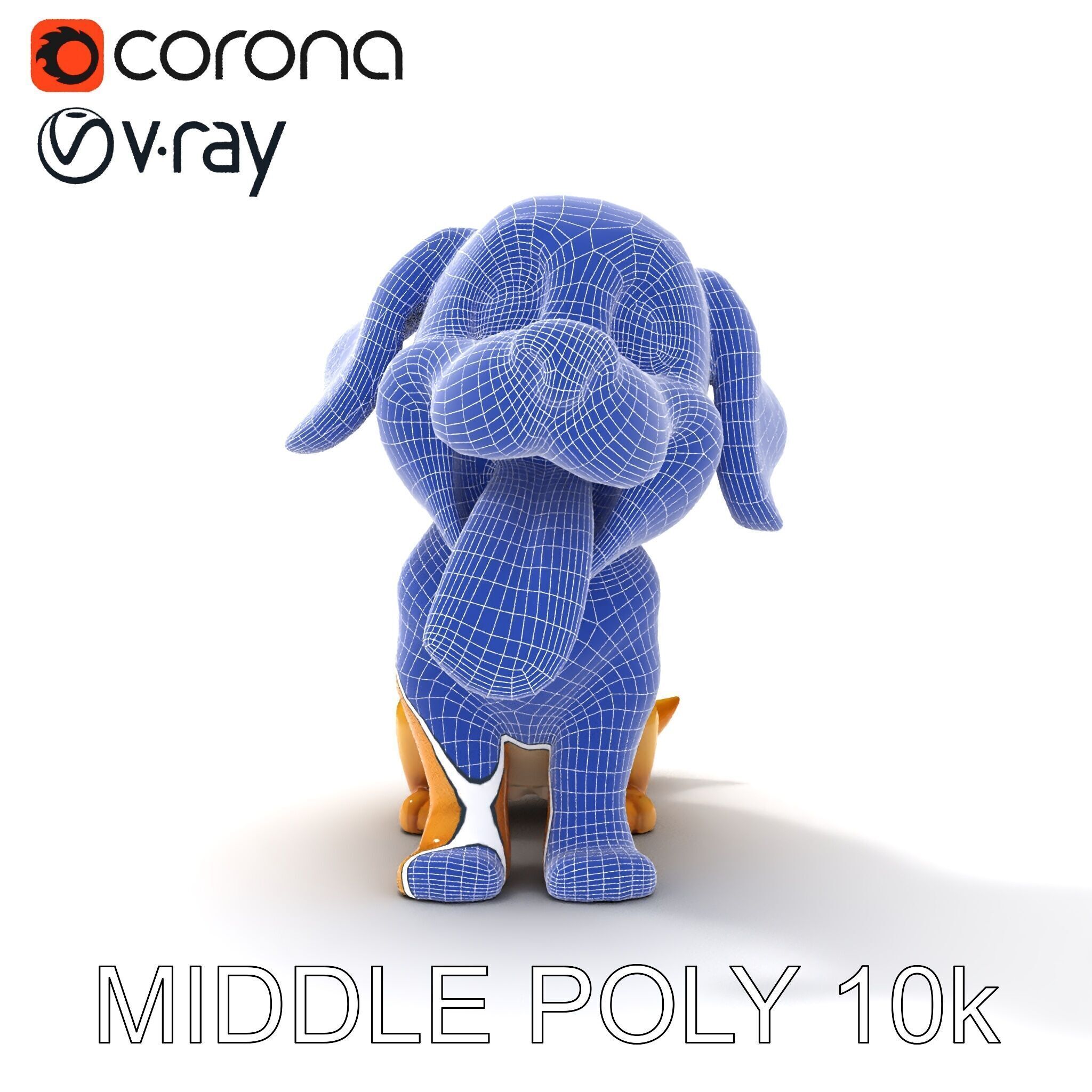 Cute Cartoon Puppy Model Pack Low-poly 3D model_11