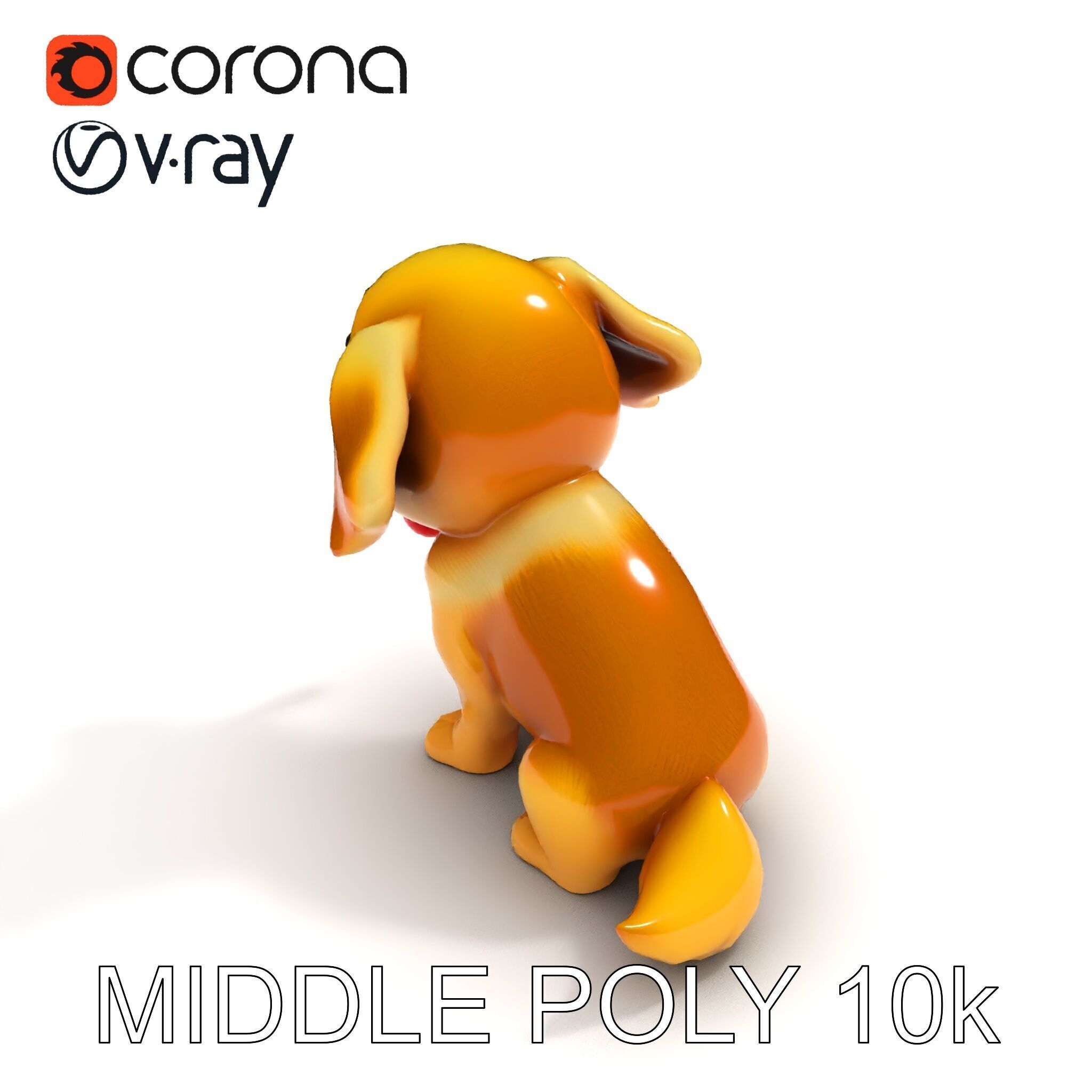 Cute Cartoon Puppy Model Pack Low-poly 3D model_20