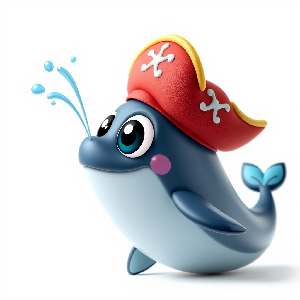 Pirate Whale Cartoon D Model Pack Low-poly 3D model_4