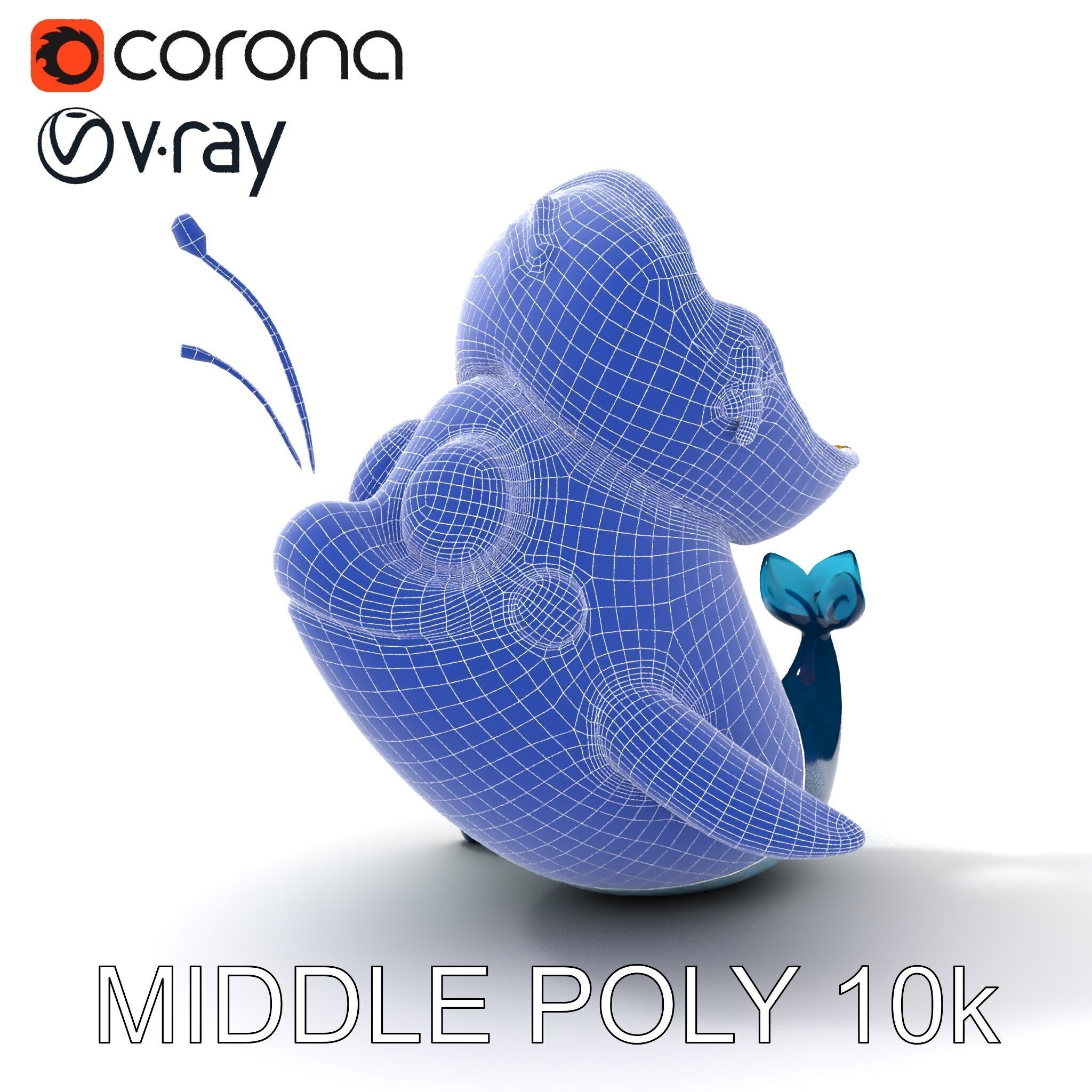 Pirate Whale Cartoon D Model Pack Low-poly 3D model_23