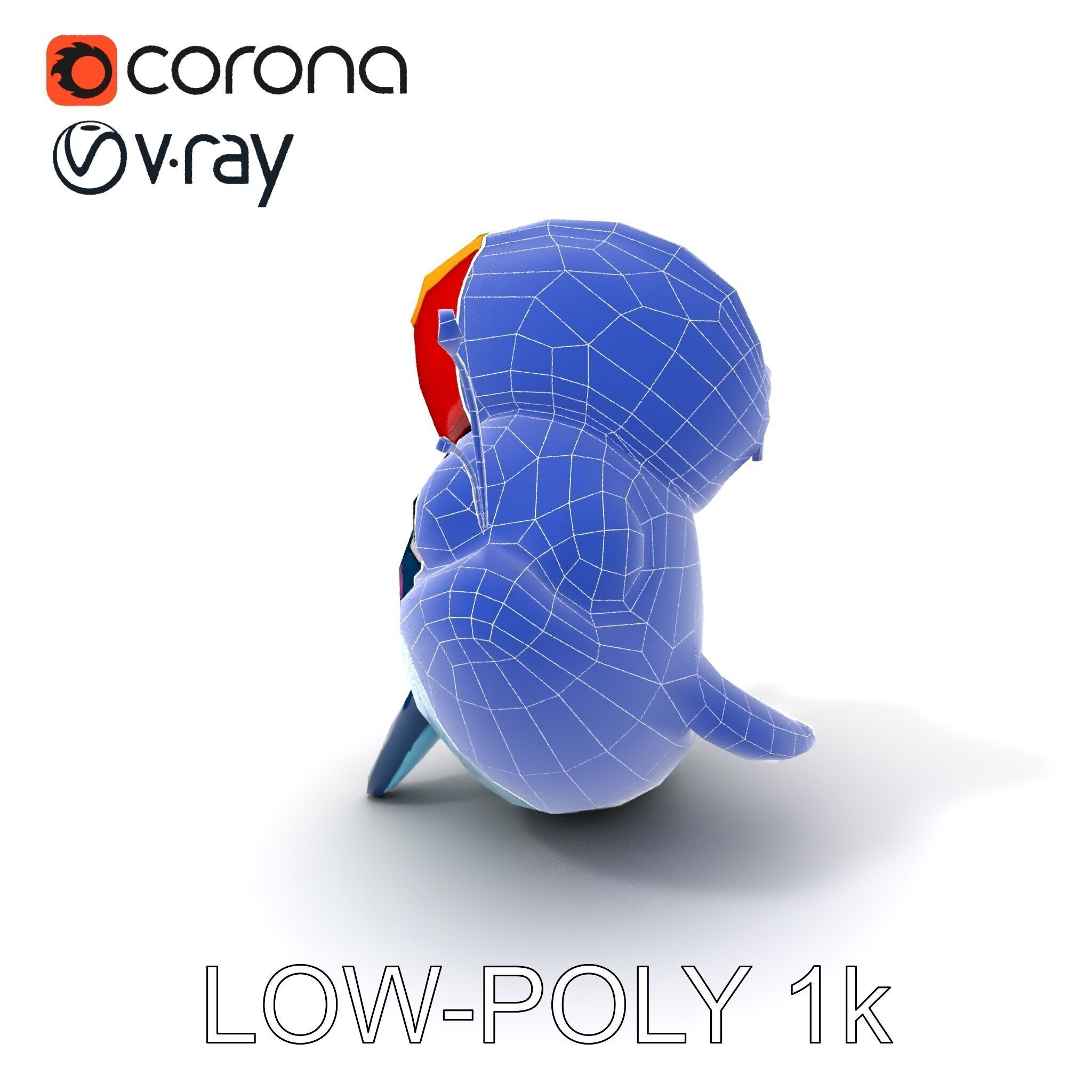Pirate Whale Cartoon D Model Pack Low-poly 3D model_29