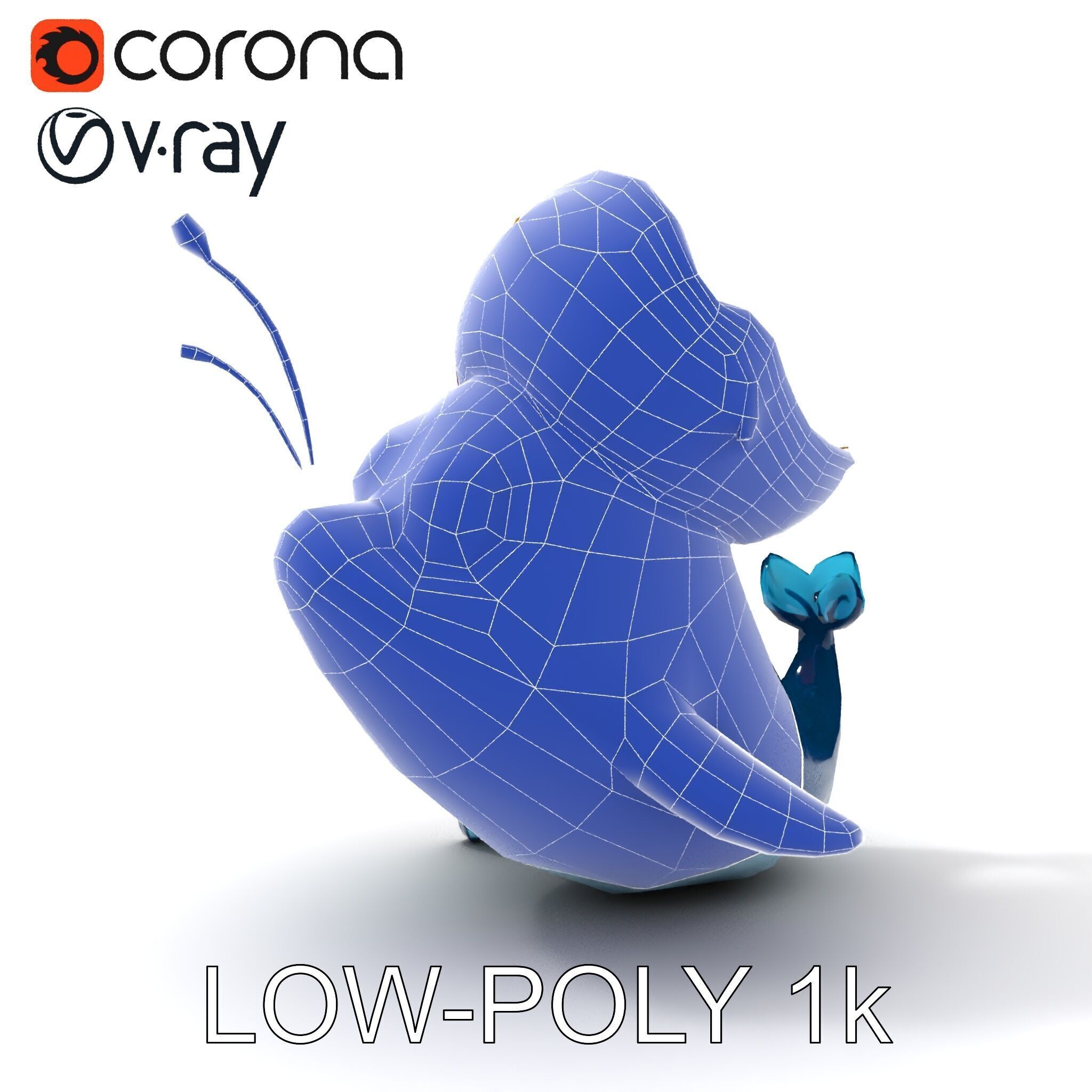 Pirate Whale Cartoon D Model Pack Low-poly 3D model_24